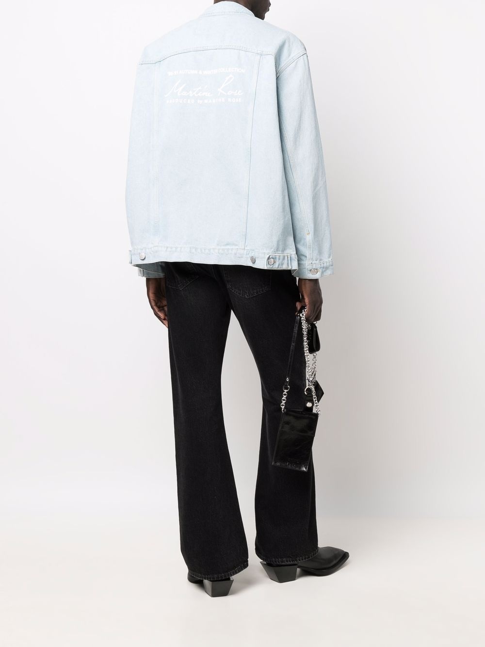 logo-print denim jacket - 2