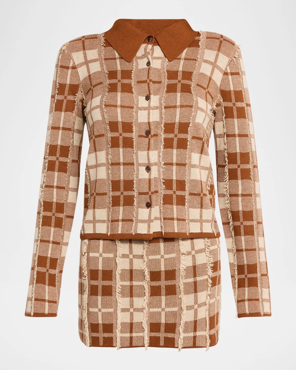 Fringe Plaid Elle Shirt - 1