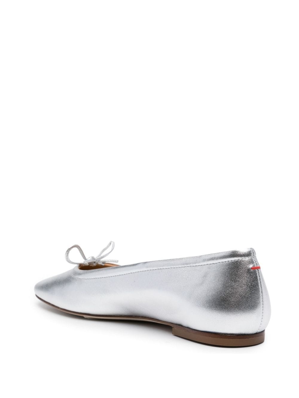 metallic leather ballerina shoes - 3