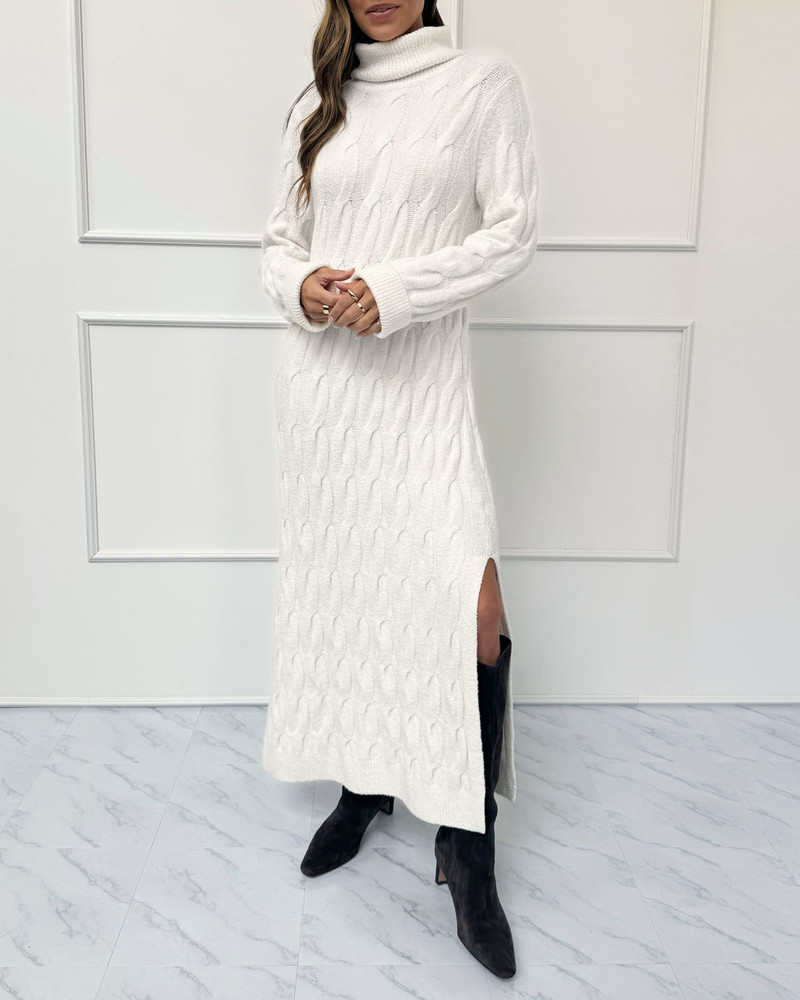 Splendid x @Cellajaneblog Cable Sweater Dress 4