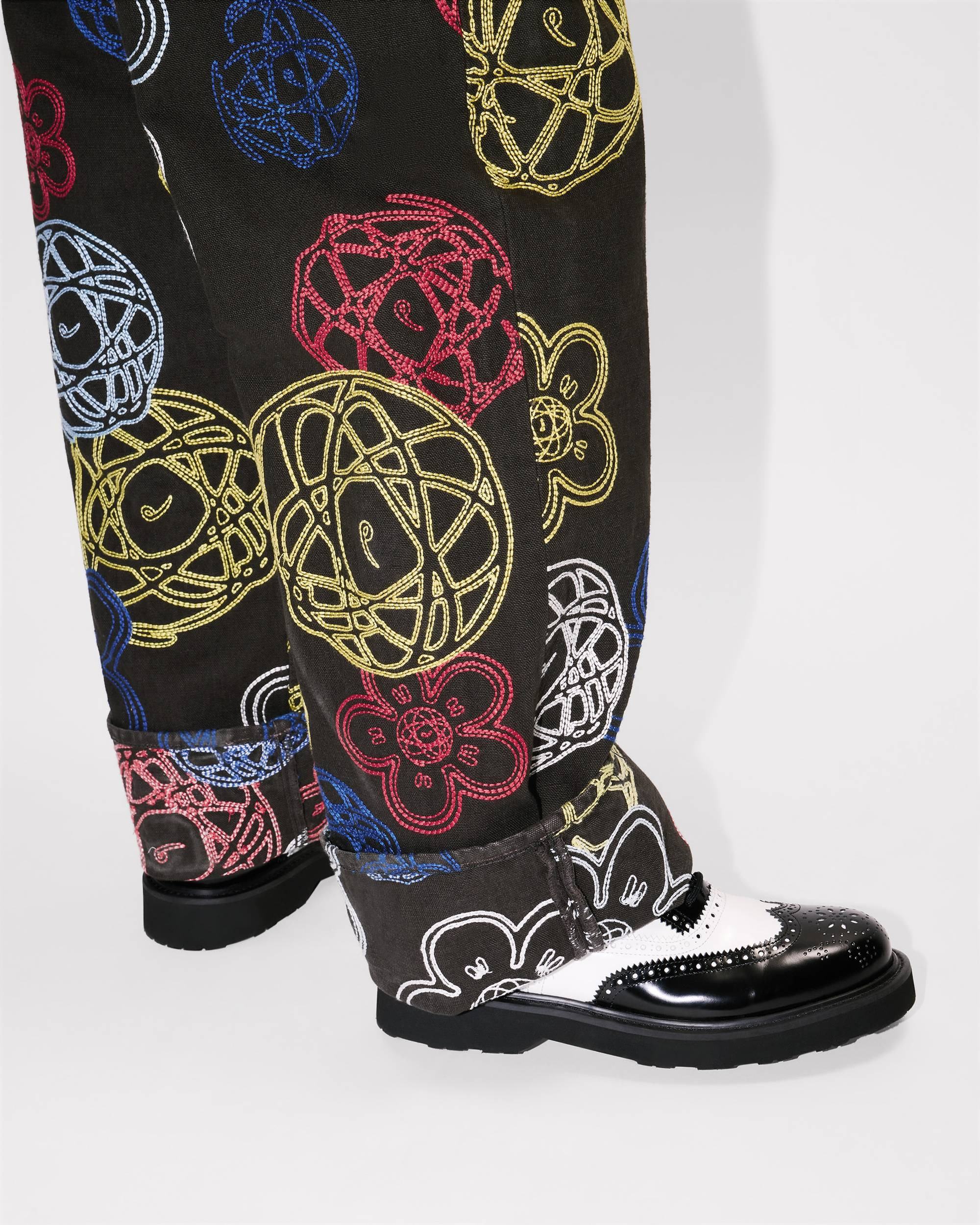 'Kenzo x Futura 2000' embroidered wide fit pants - 7