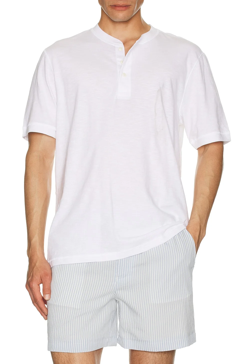 Short Sleeve Sunwashed Henley - 1