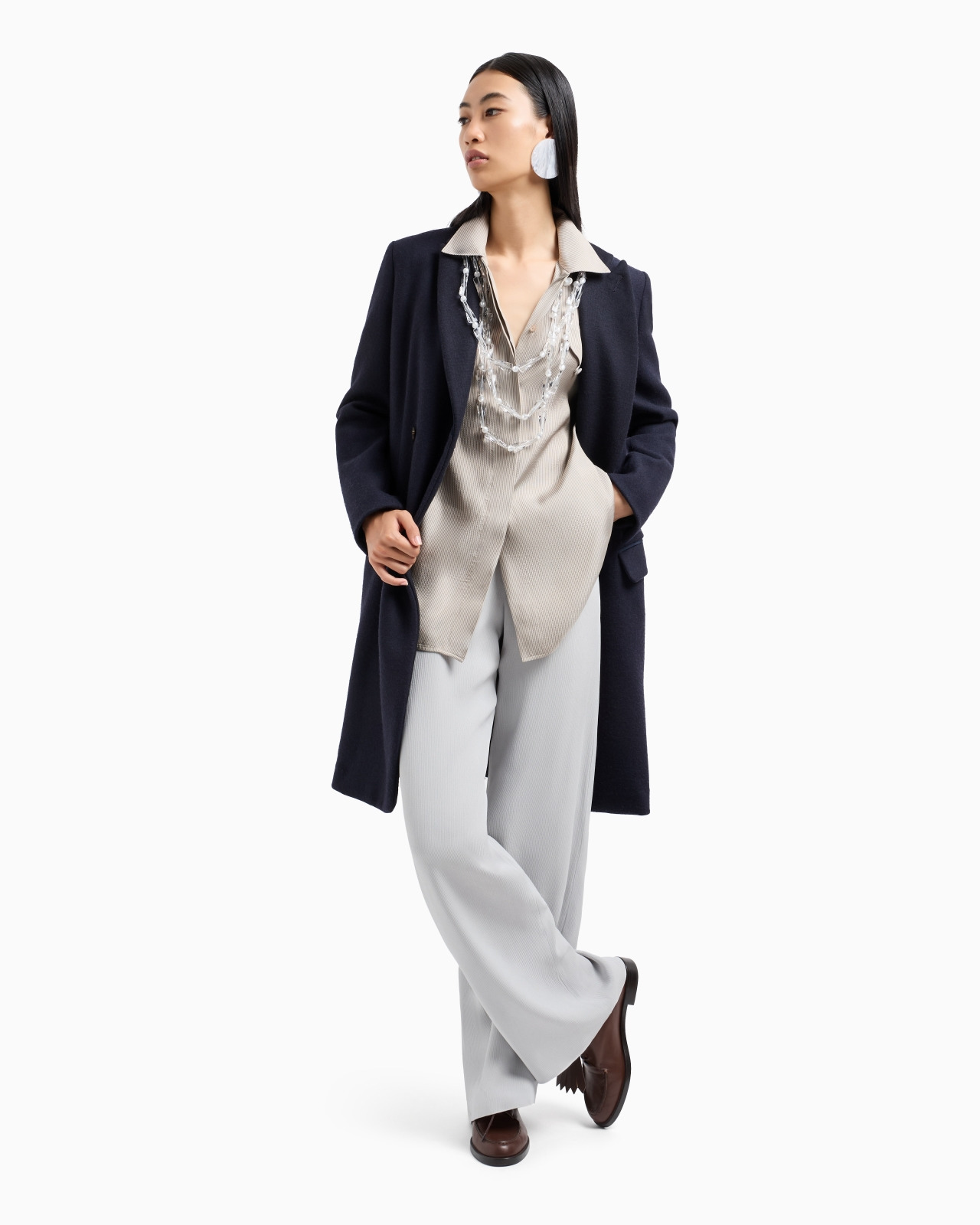 Icon canneté cady palazzo trousers with small pocket - 4