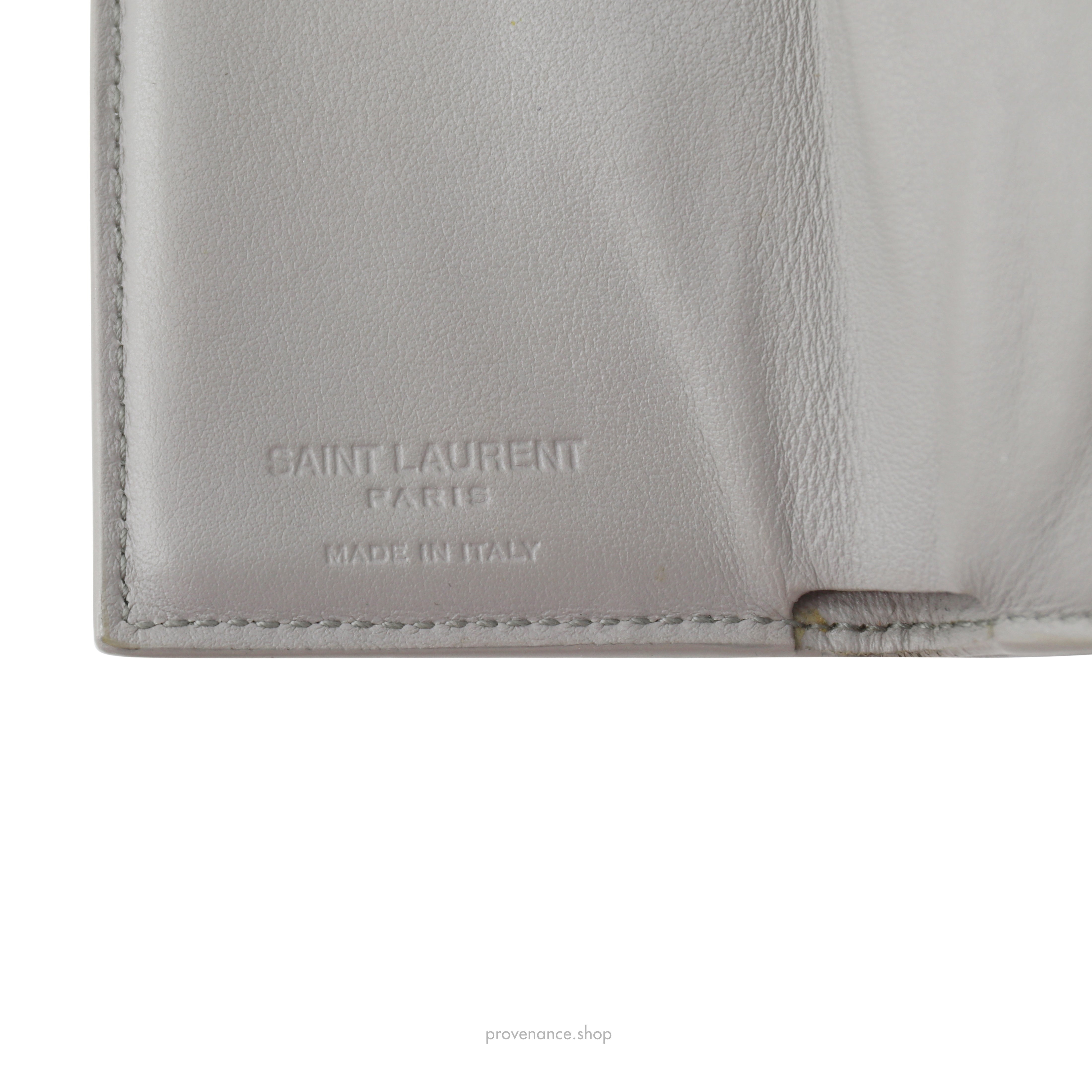 SLP Compact Snap Card Wallet - Gray Croc Leather - 10
