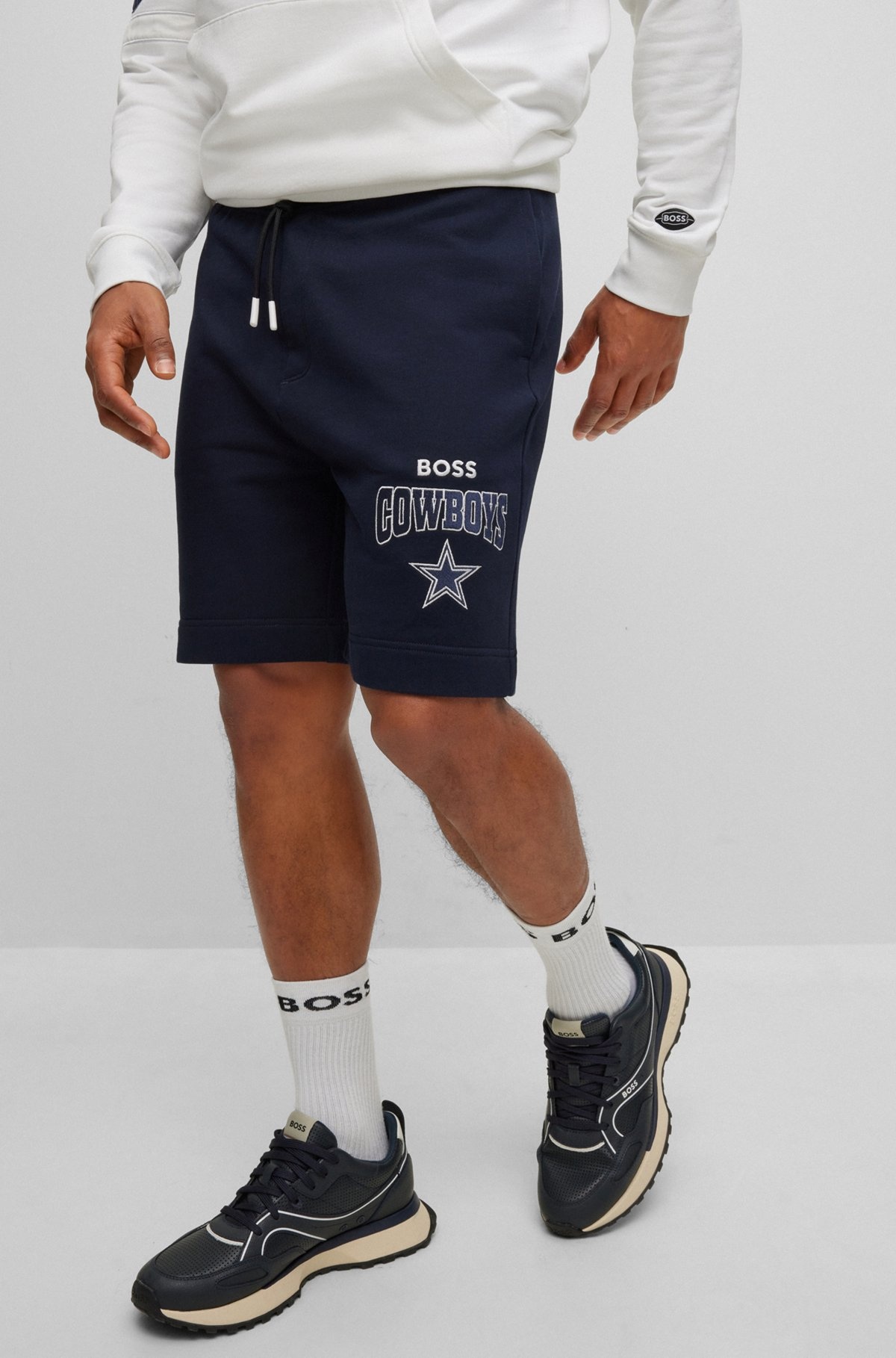 BOSS X NFL COTTON-TERRY SHORTS WITH COLLABORATIVE BRANDING - 3