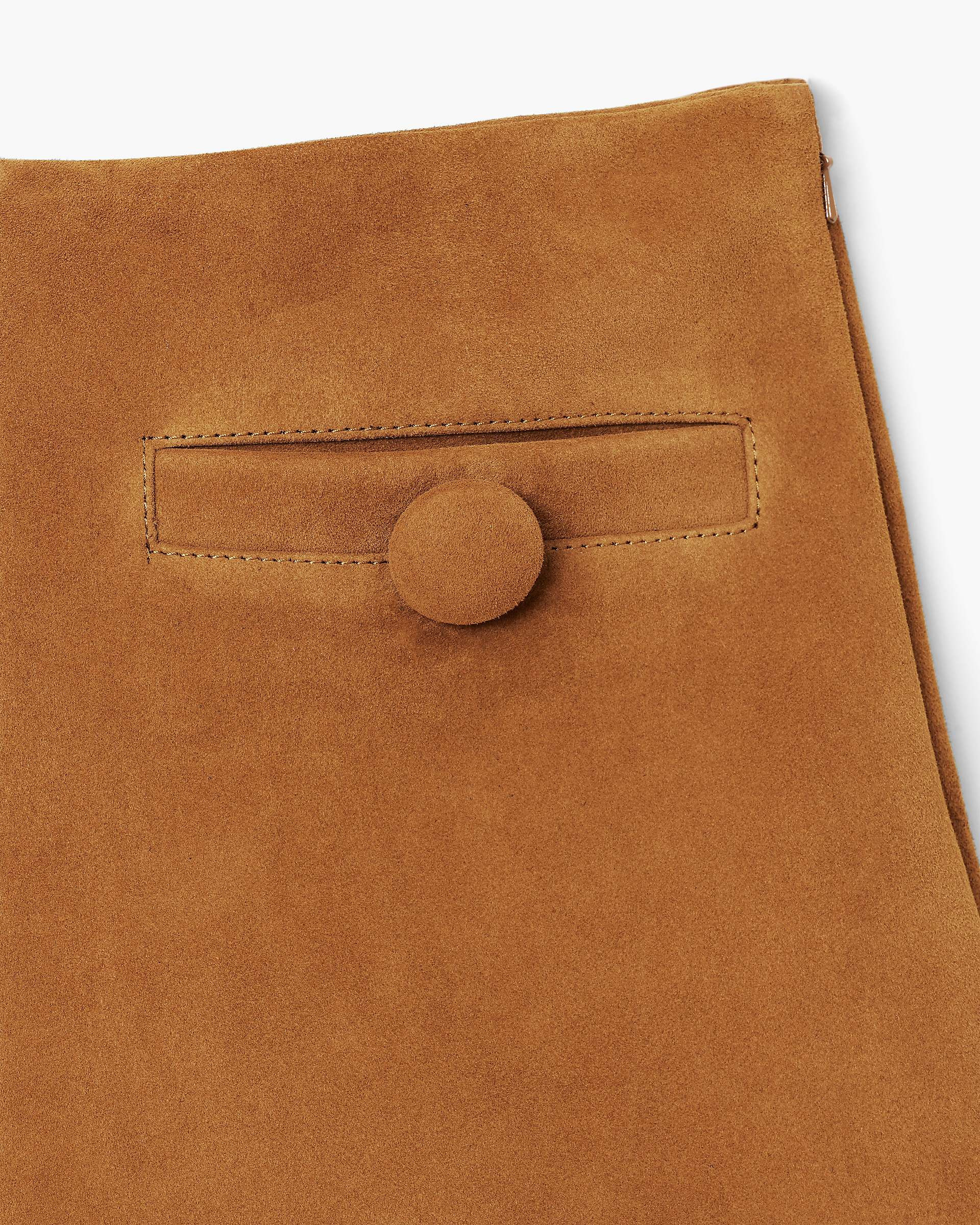 SUEDE BOX PLEAT MINI SKIRT - 7