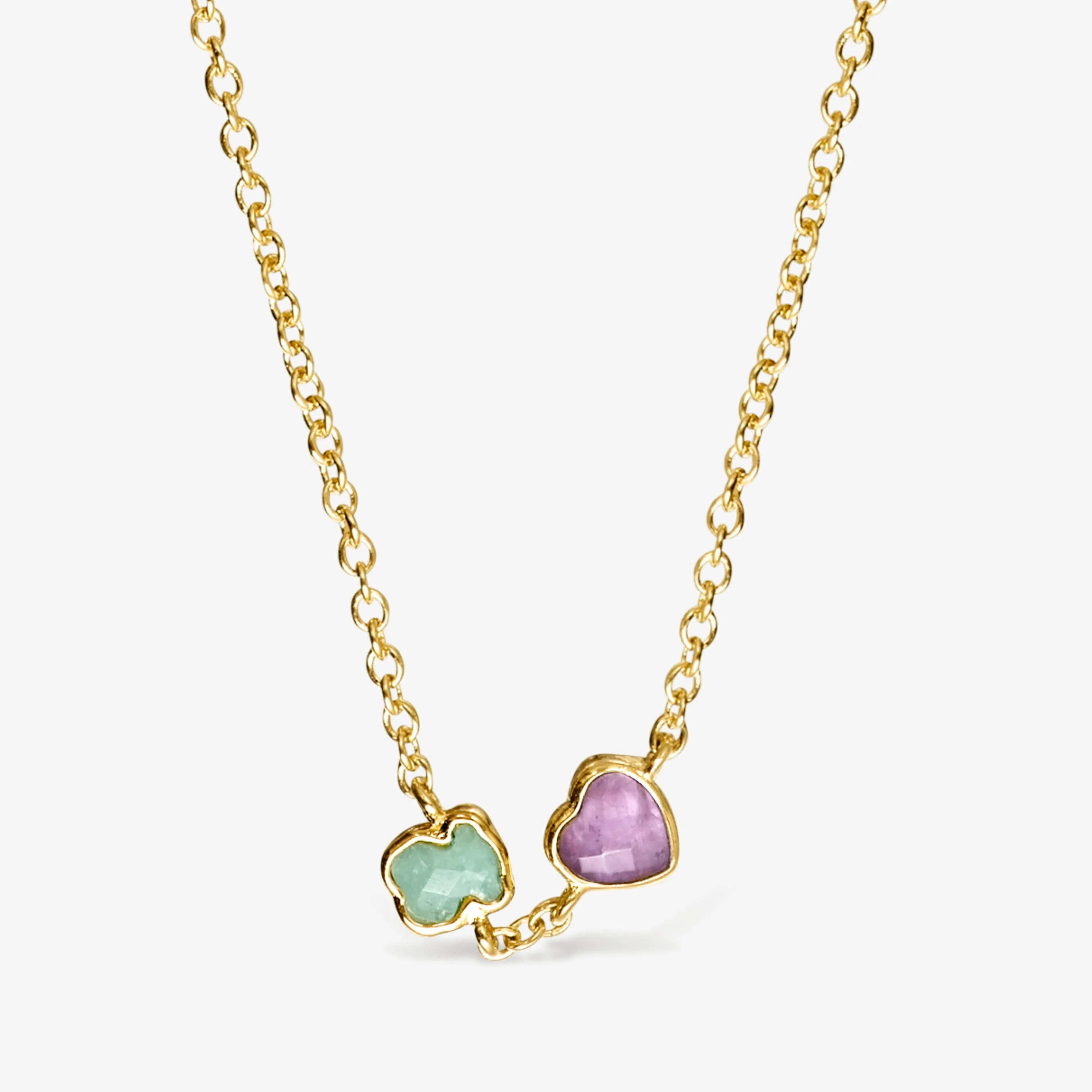 Glory Necklace in 18K gold vermeil with Amazonite and Amethyst - 1