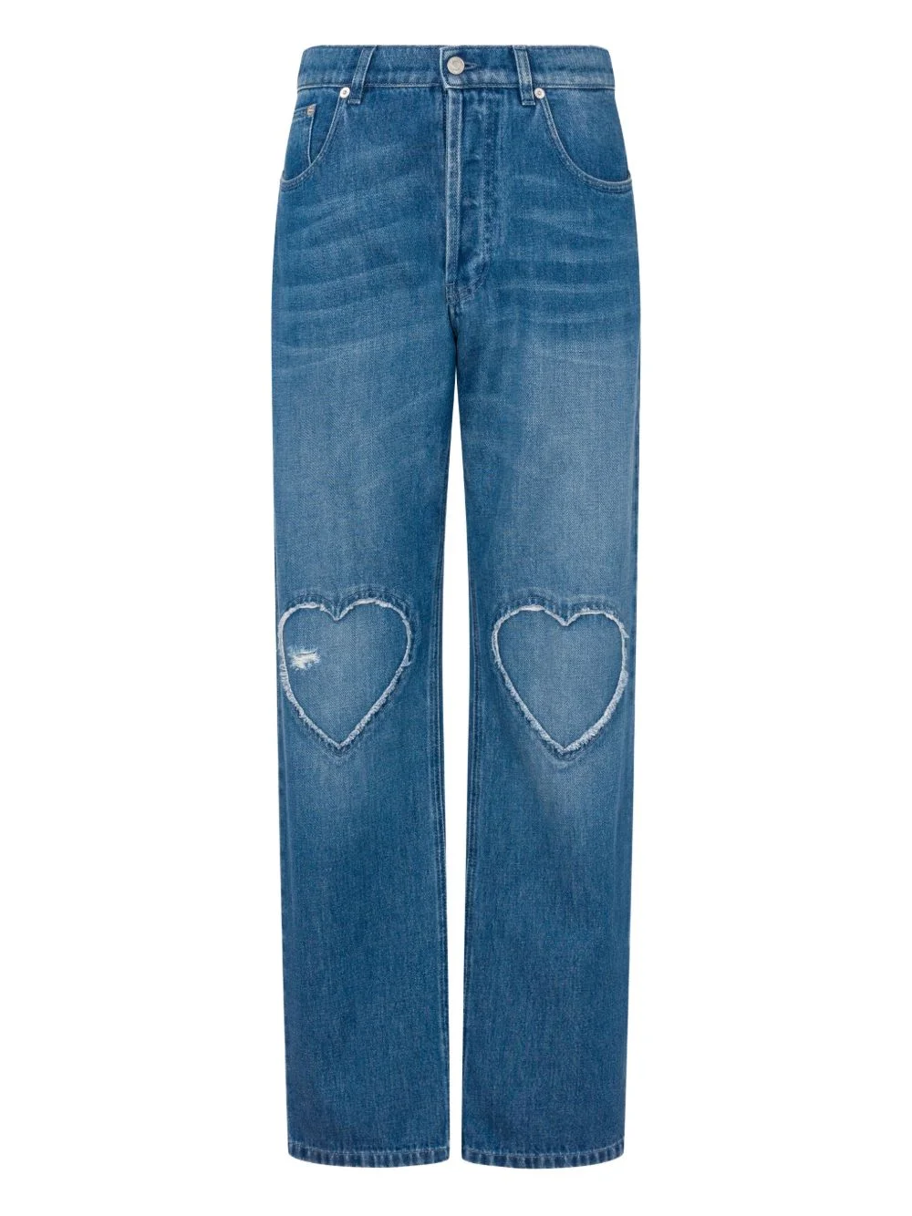 heart-detail denim jeans - 1