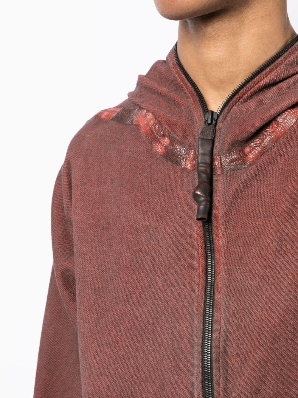 zipped organic cotton hoodie jacket - 5