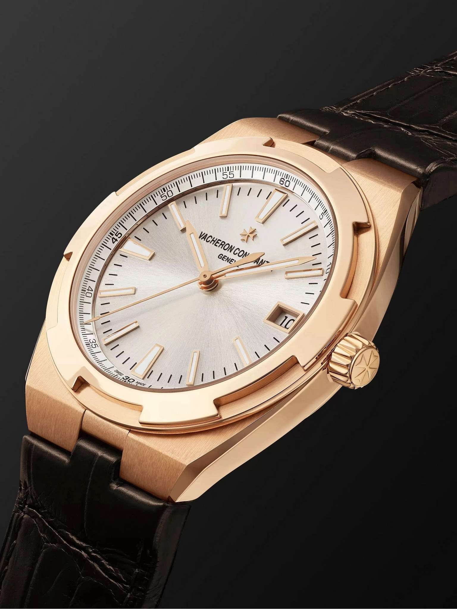 Overseas Automatic 41mm 18-Karat Pink Gold and Leather Watch, Ref. No. 4500V/000R-B127 - 4
