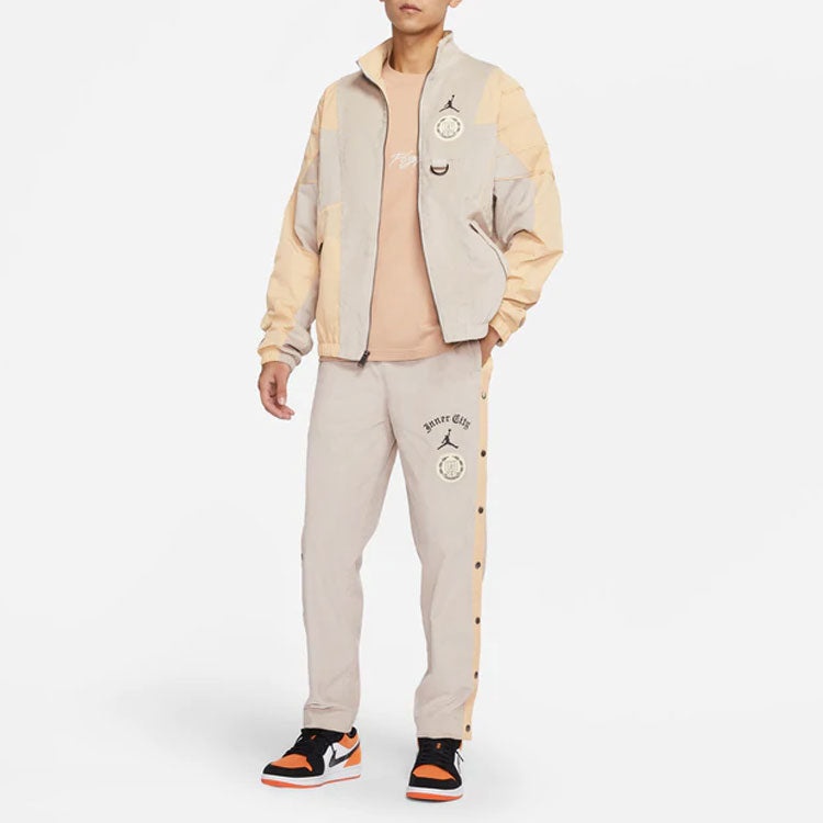 Air Jordan x HTG Crossover Contrast Color Stitching Logo Stand Collar Jacket US Edition DJ7975-236 - 3