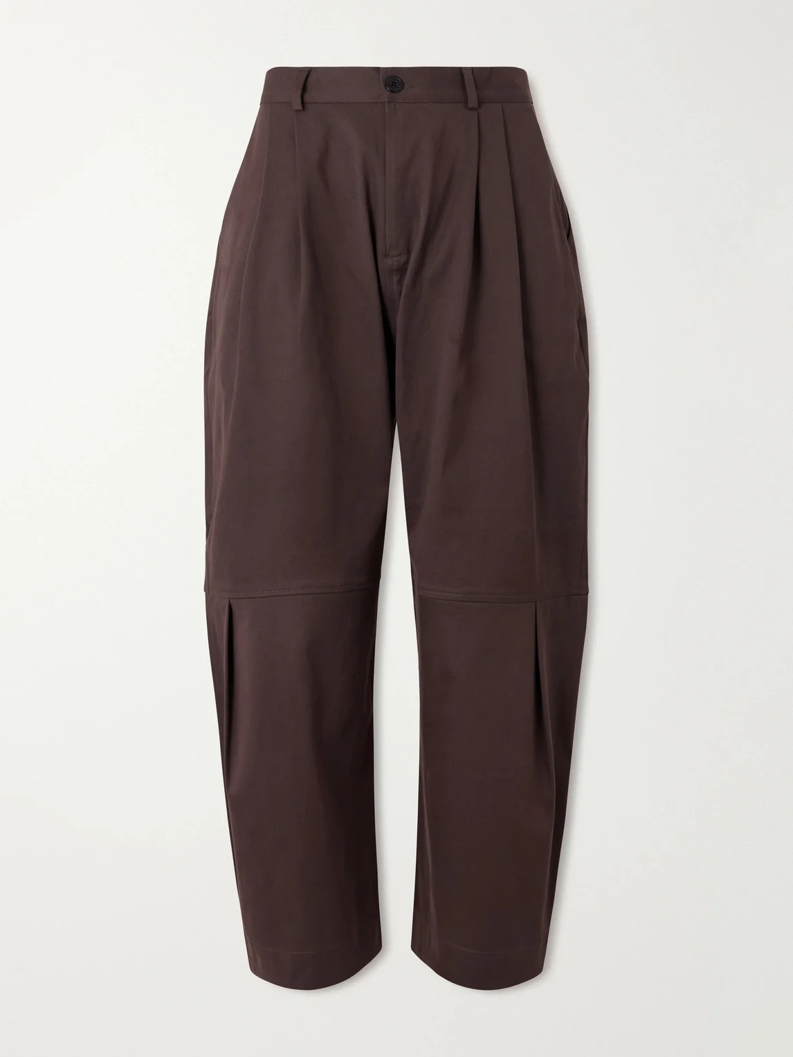 Zushi Barrel-Leg Pleated Cotton-Blend Trousers - 1