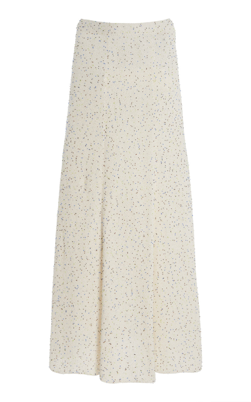 Floris Beaded Knit Skirt in Silk 1