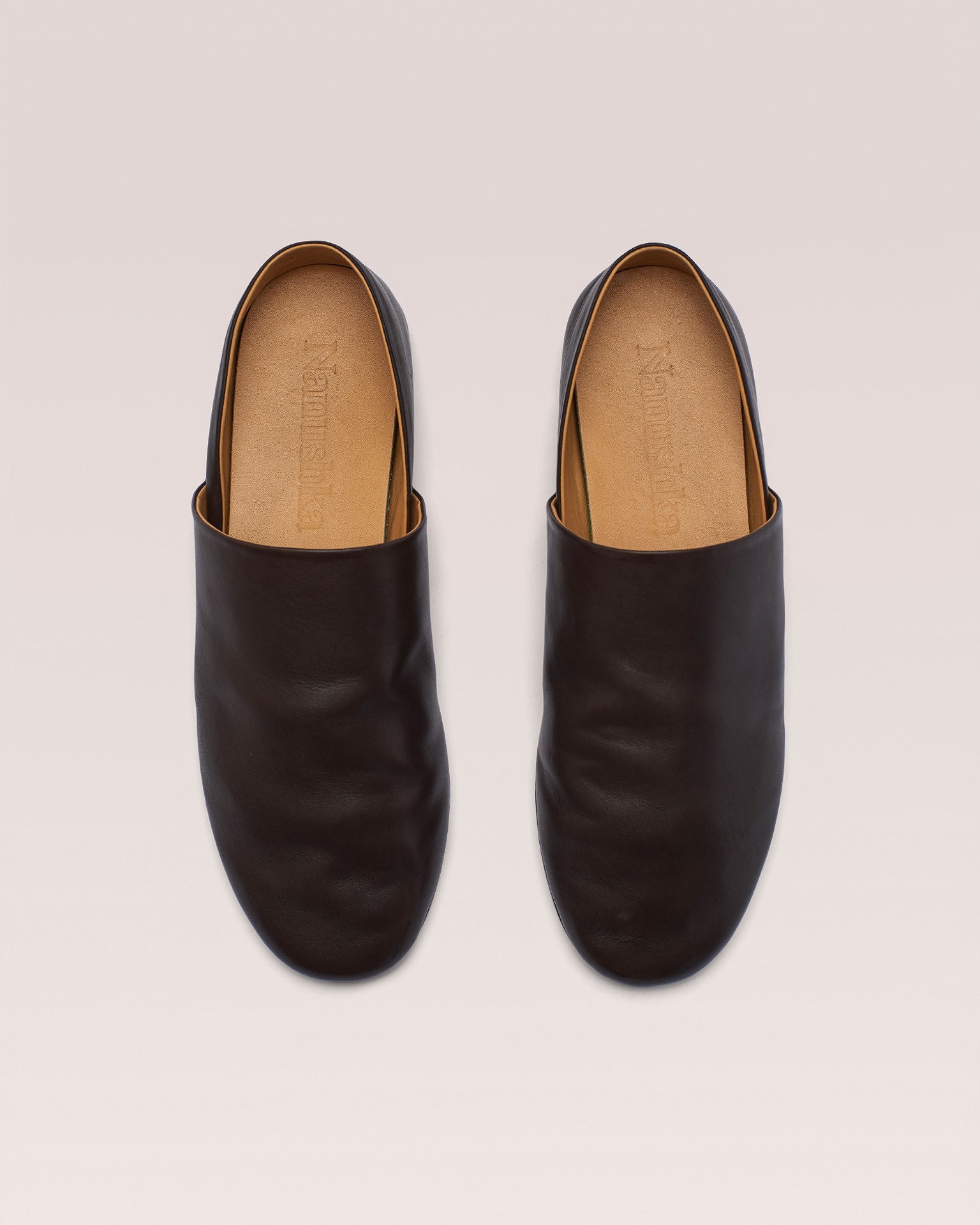 LINO STUD - Studded leather slip-on shoes - Dark chocolate - 3