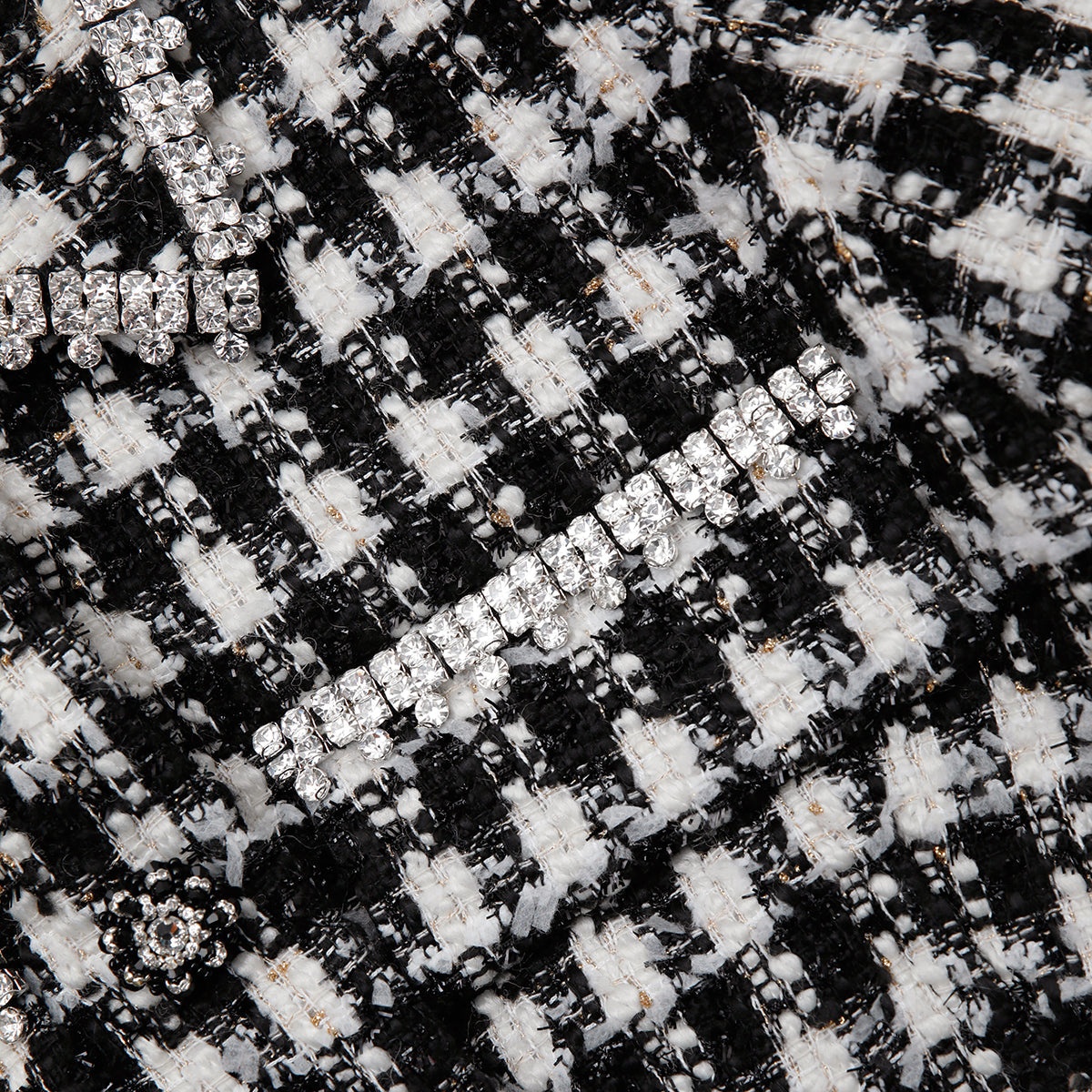 Black Check Boucle Crop Top - 6