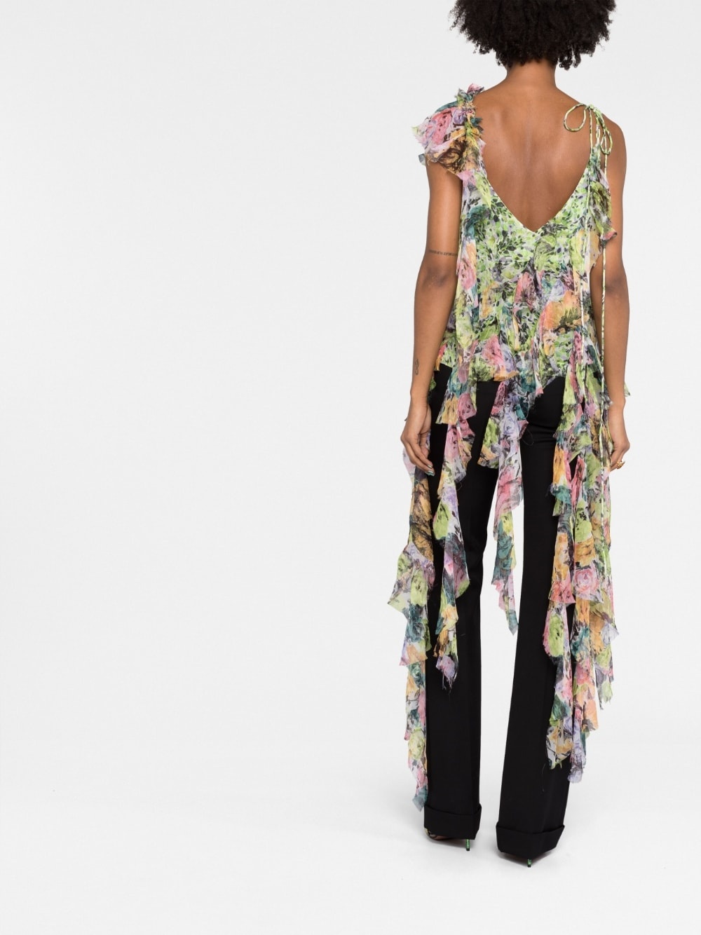 Printed silk crepe dress - 6
