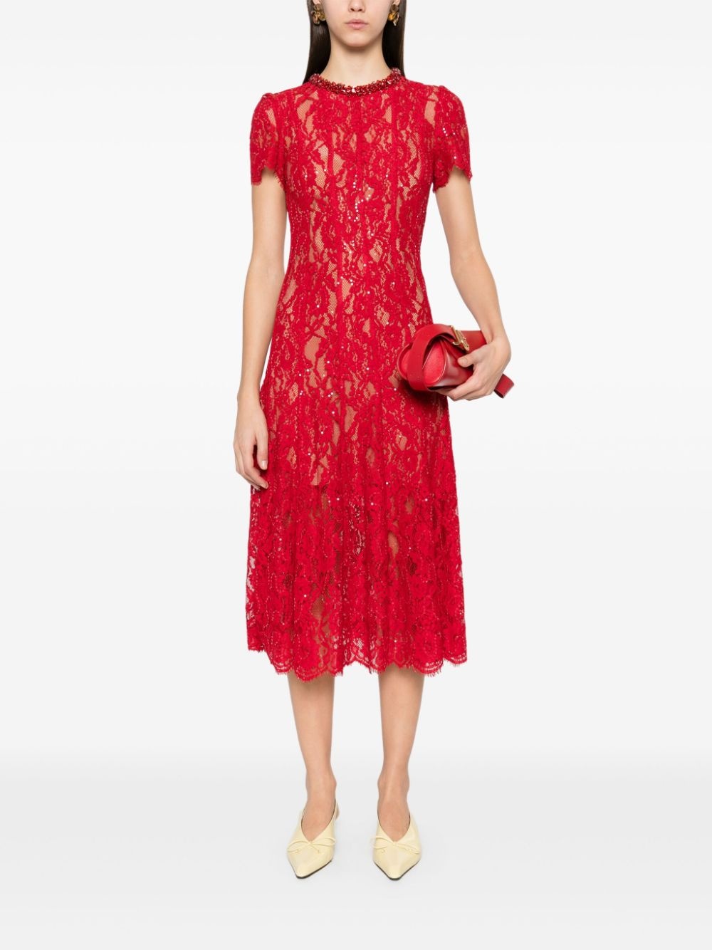 lace midi dress - 2