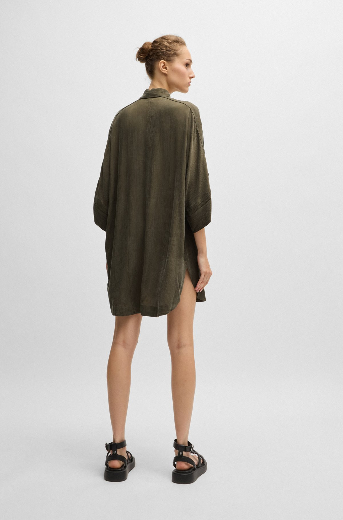 RELAXED-FIT SHIRT DRESS WITH CONCEALED CLOSURE - 6