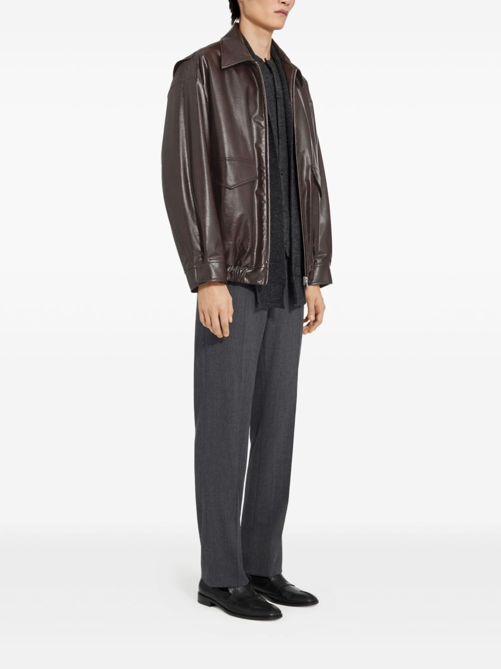 pocket-detail bomber jacket - 3