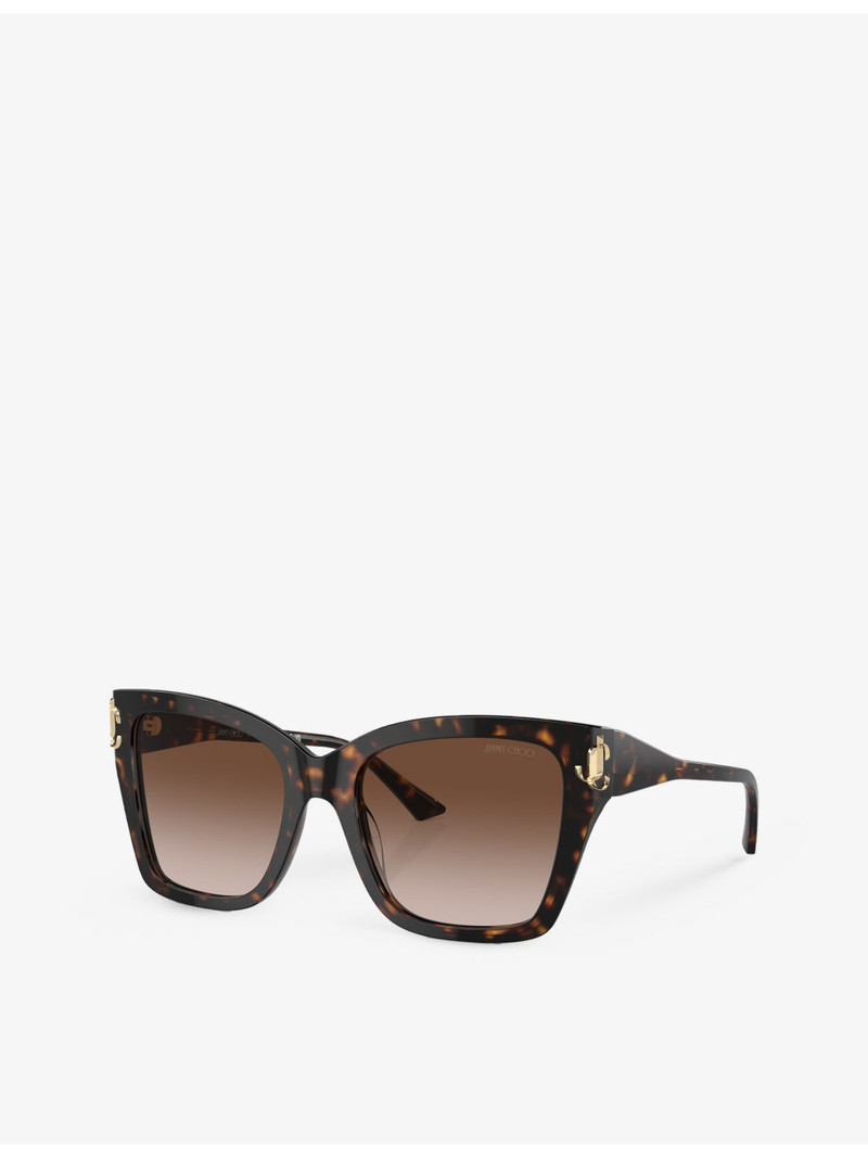 JIMMY CHOO JC5012 butterfly-frame tortoiseshell acetate sunglasses outlook