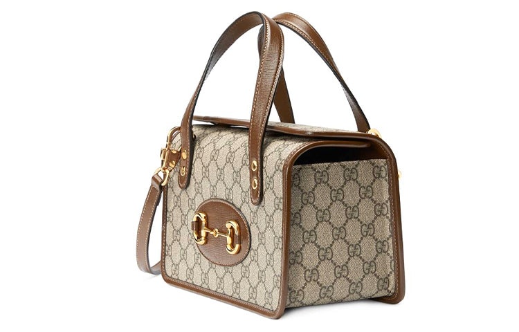 (WMNS) Gucci Canvas Horsebit 1955 Old Flower Logo Single-Shoulder Bag Mini Brown 645453-92TCG-8563 - 2