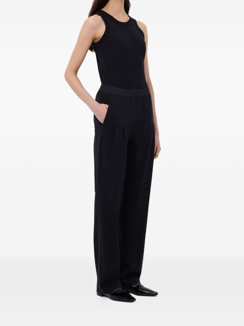 pleated elasticated-waist straight trousers 3