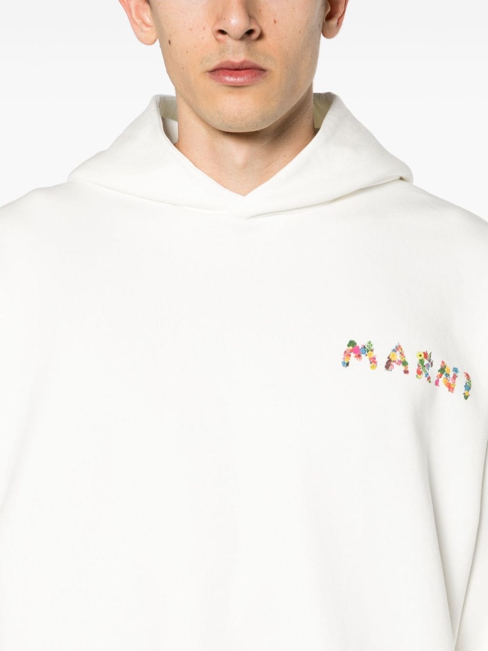logo-print cotton hoodie - 5