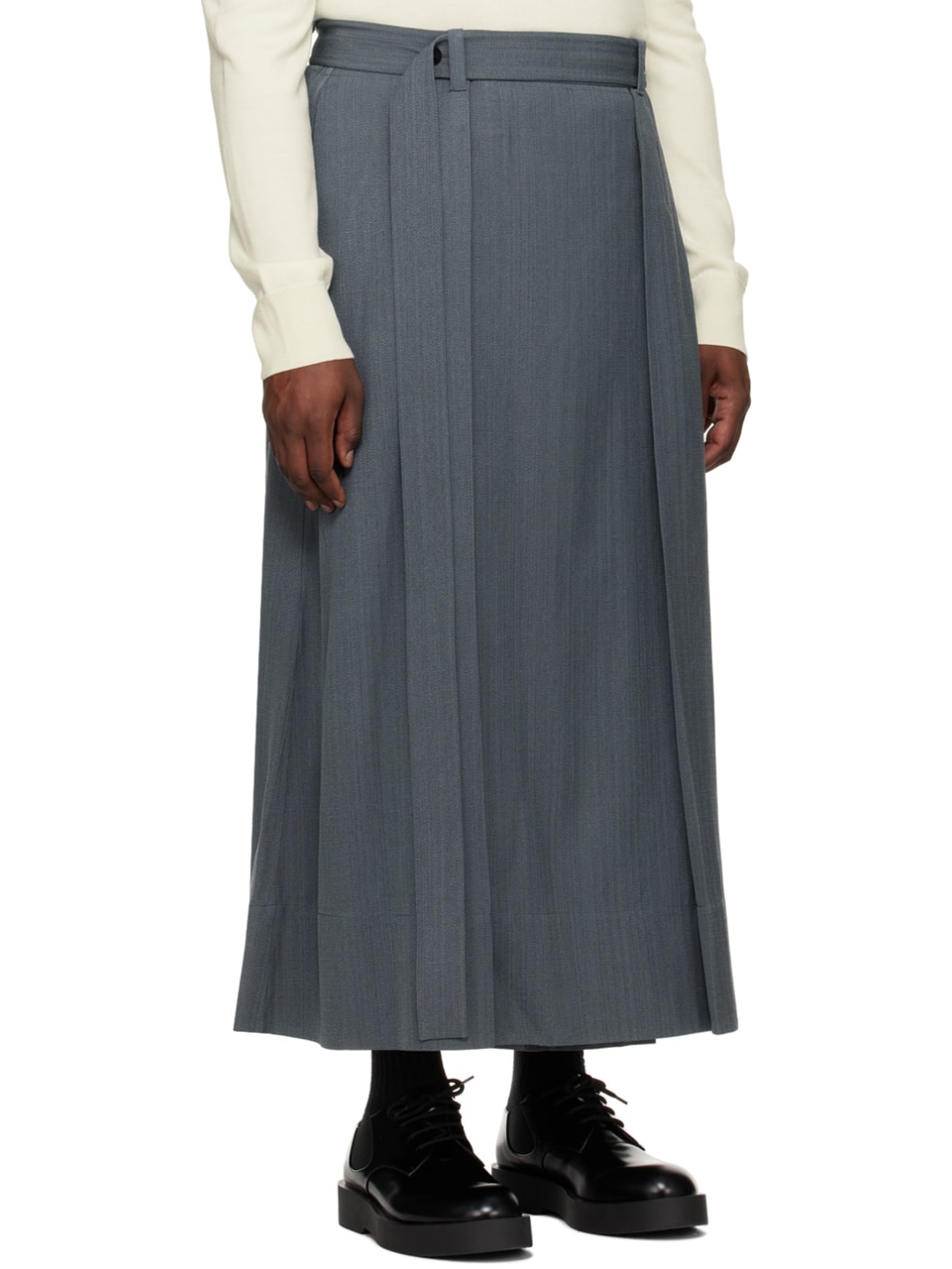 Gray Fluid Maxi Skirt - 2