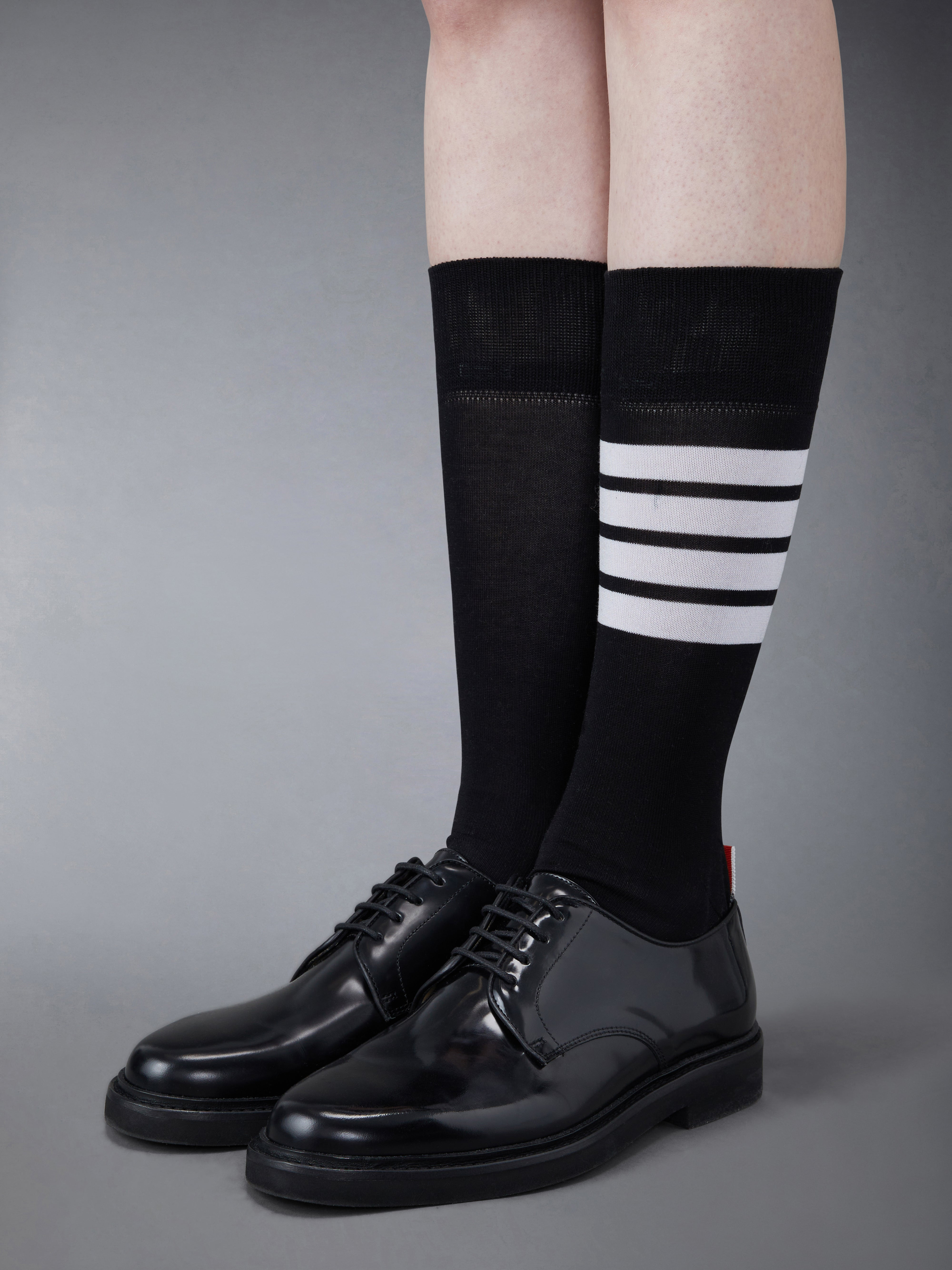 Black Calf Leather Micro Sole Uniform Shoe - 4