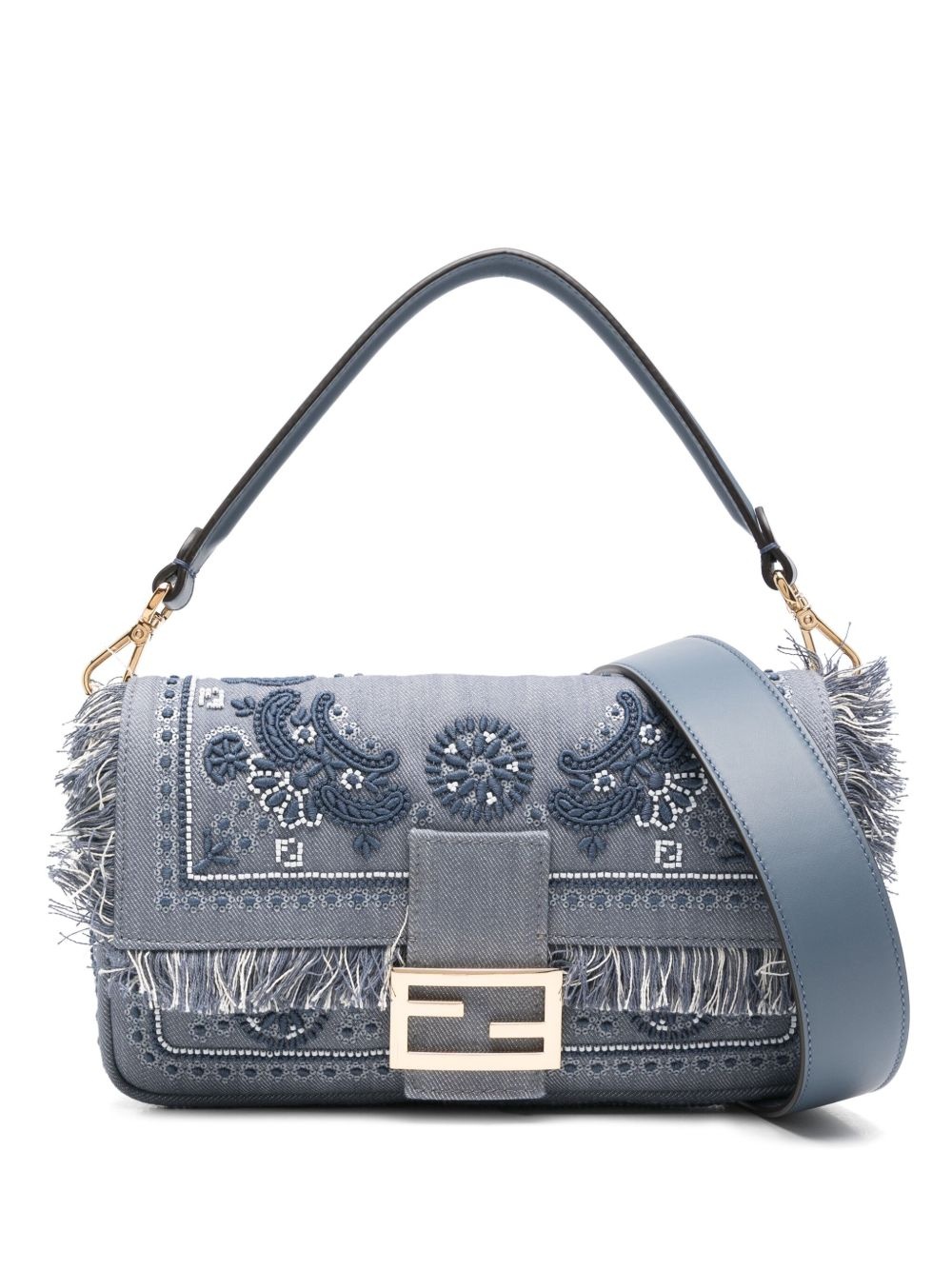 Baguette denim shoulder bag - 1