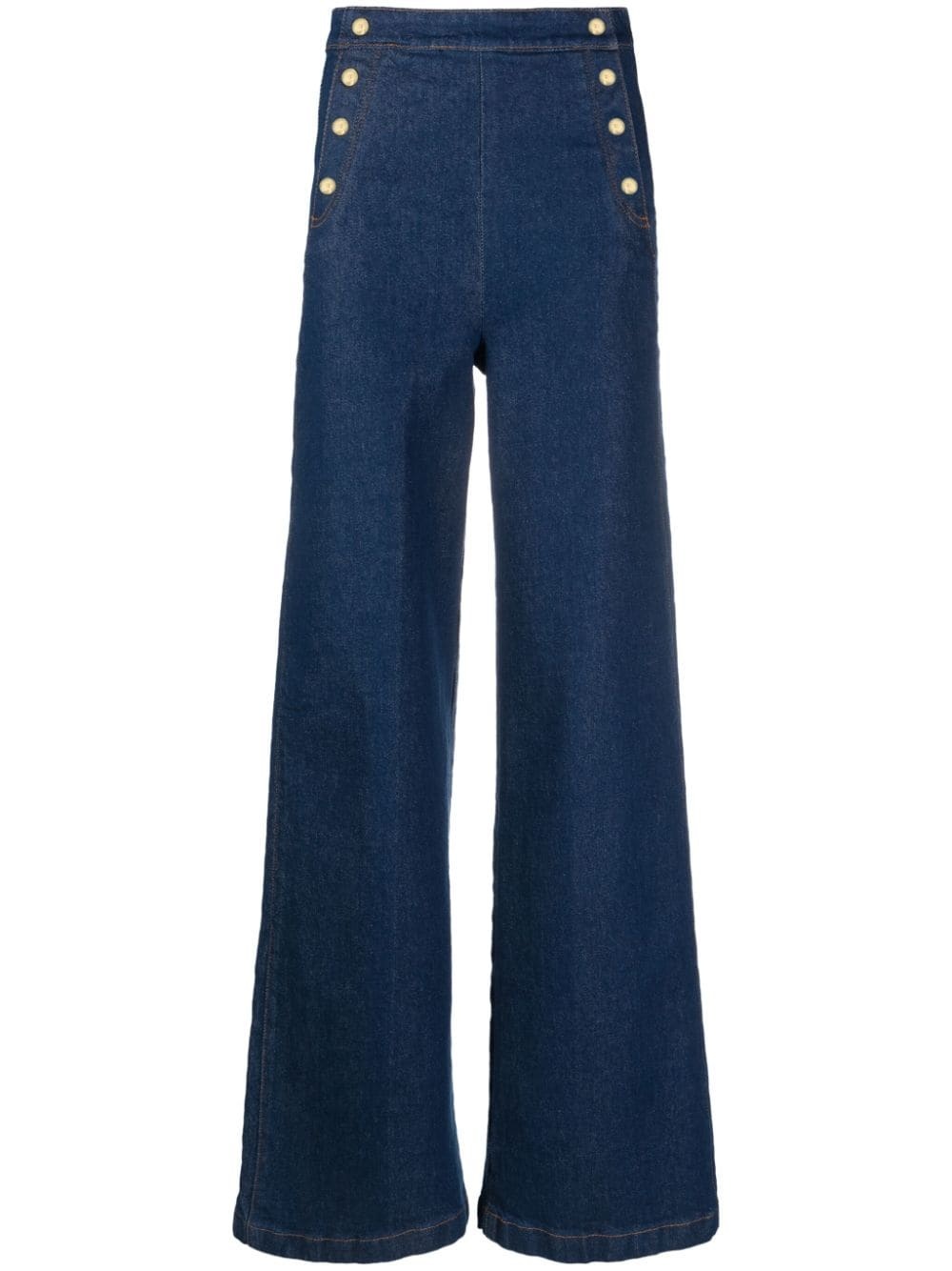 high-waist wide-leg jeans - 1