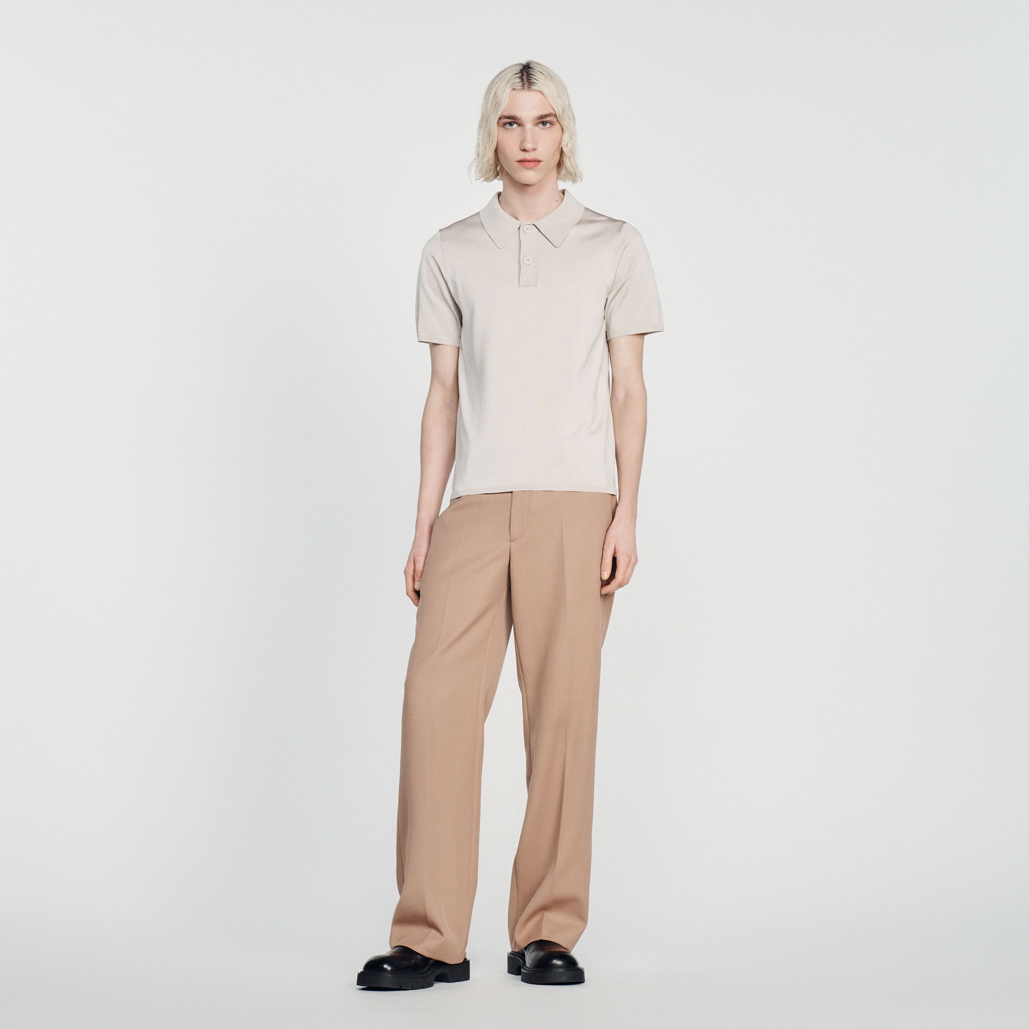 Short-sleeve knitted polo shirt - 3