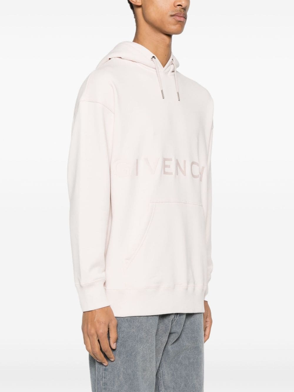 logo-print cotton hoodie - 3