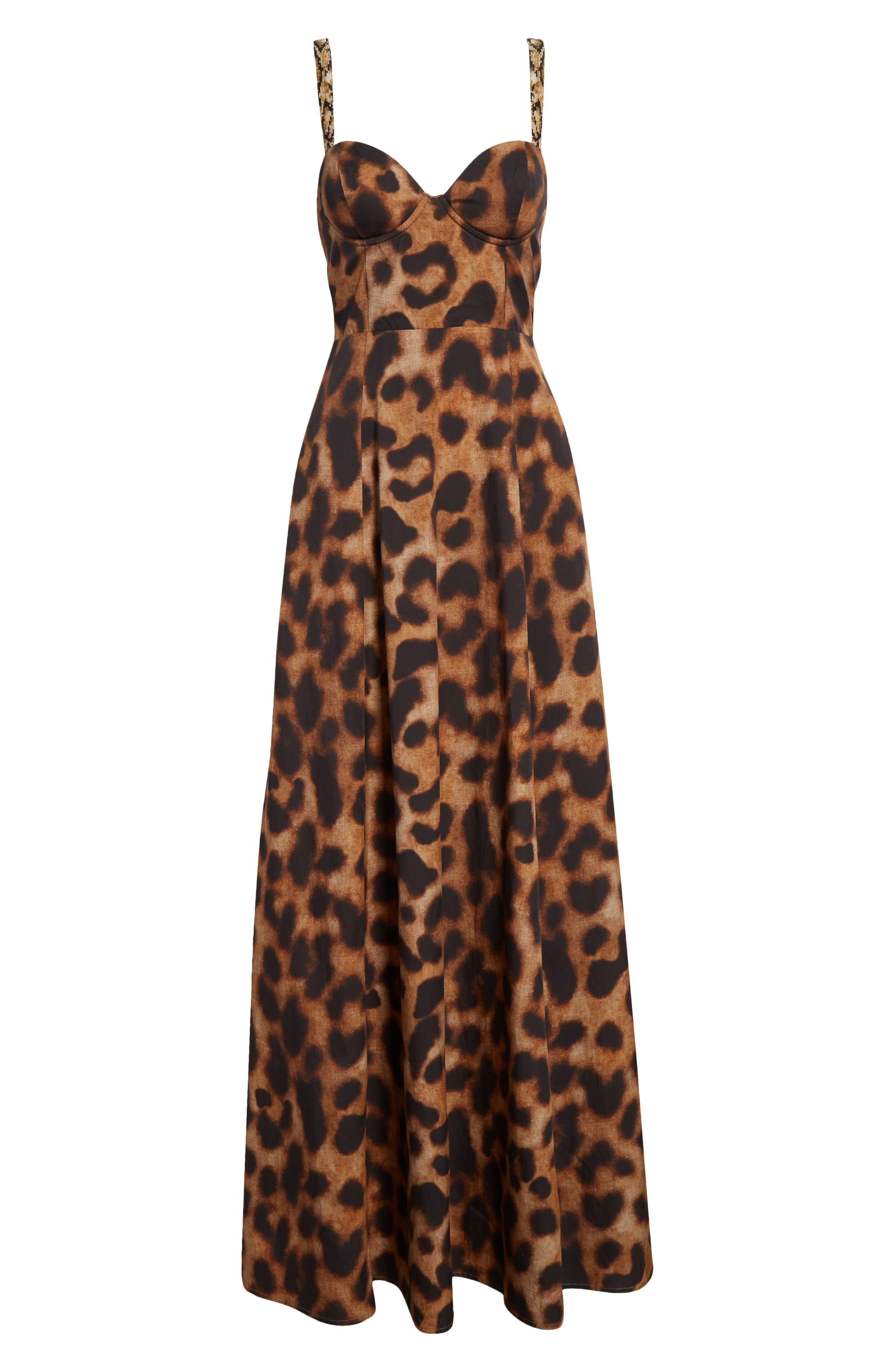 L'AGENCE Sutton Leopard Print Gown in Tan/Black Leopard Print at Nordstrom - 5