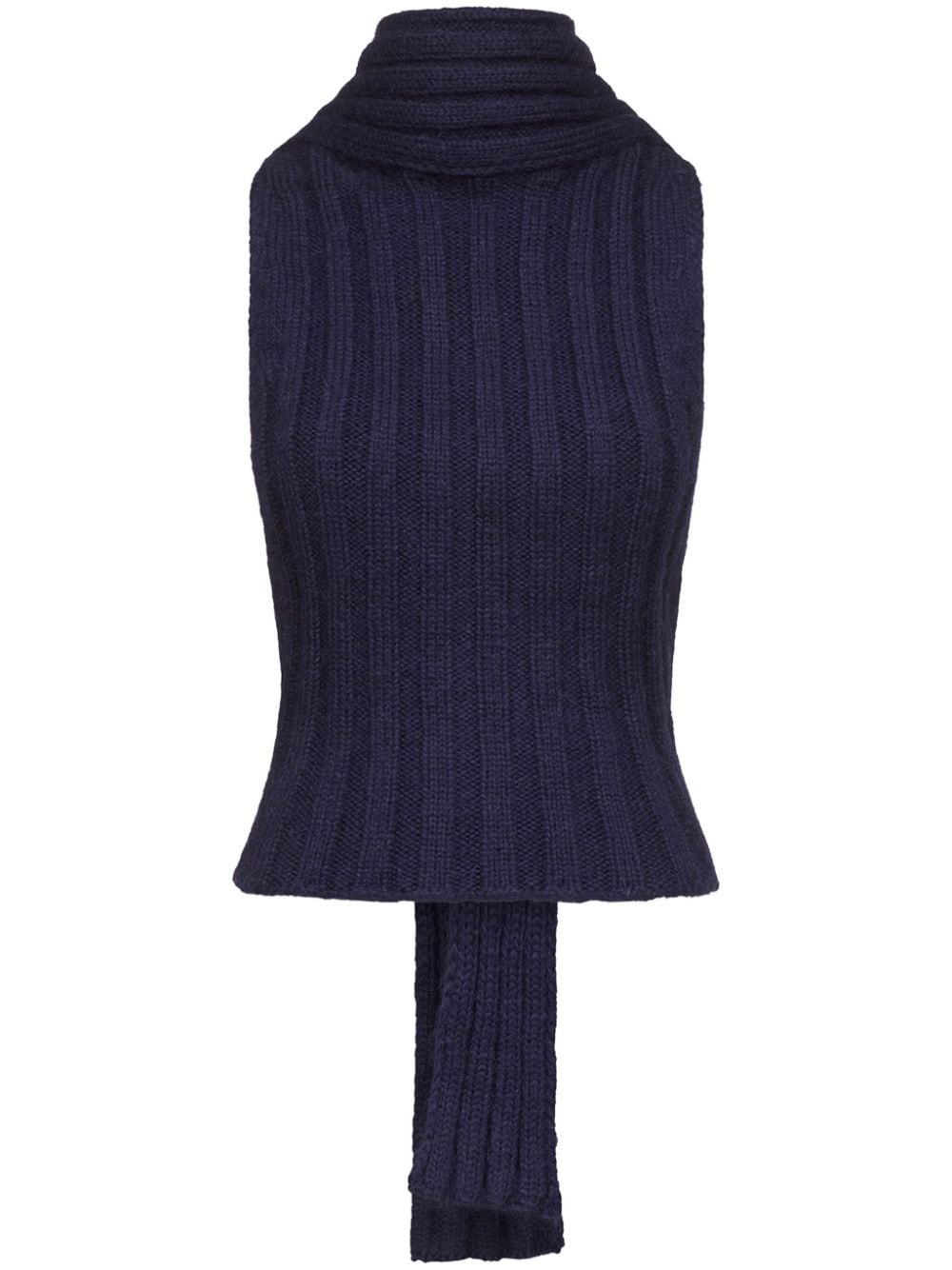 sleeveless twisted knit top - 1