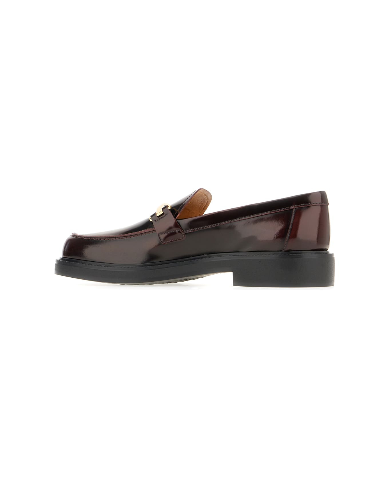 Aubergine Leather Loafers - 3