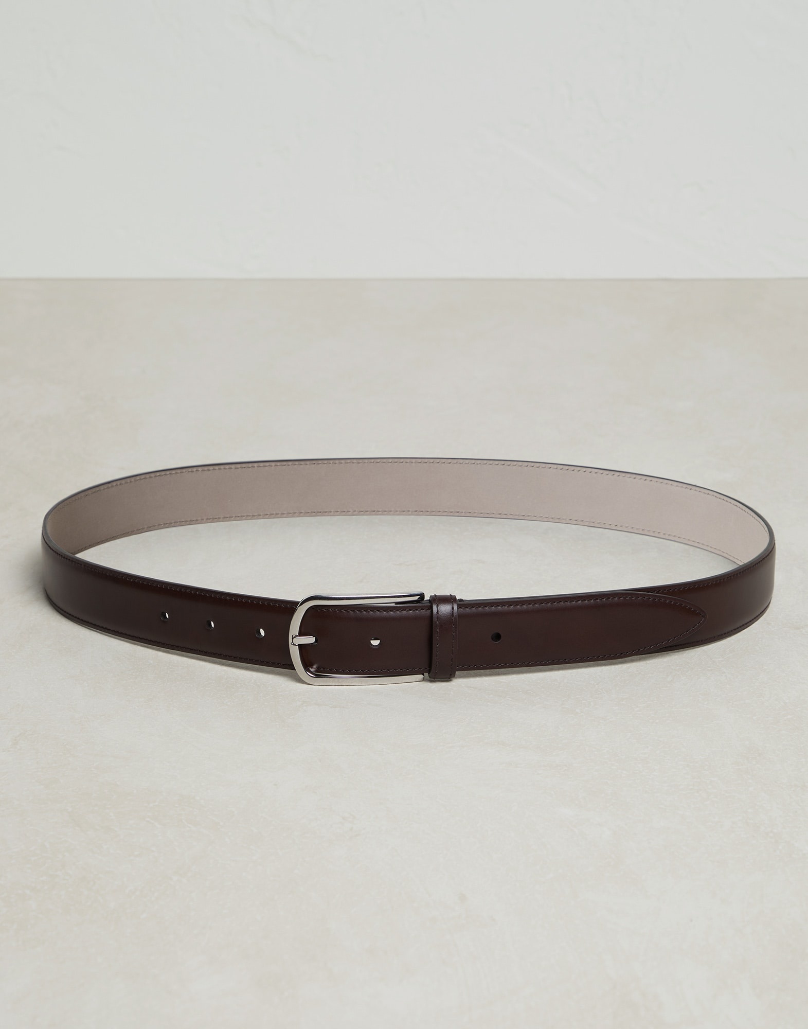 Calfskin belt with rounded buckle - 1