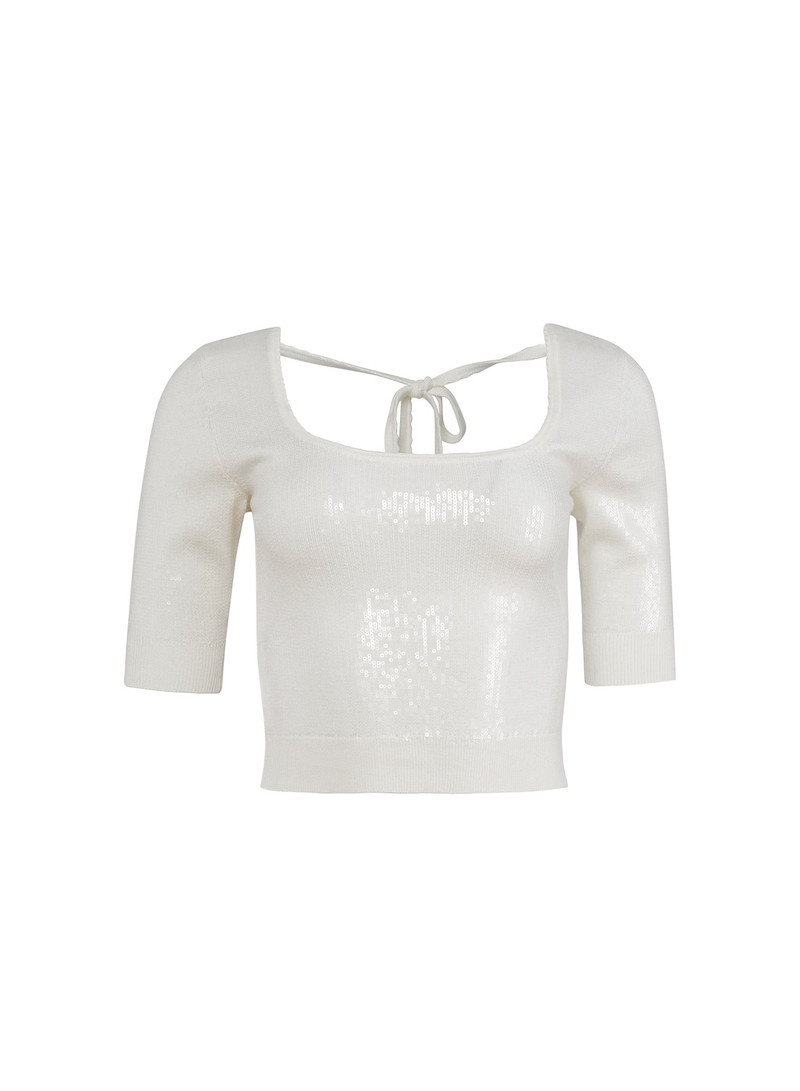 Sequin Knit Scoop Neck Top 3