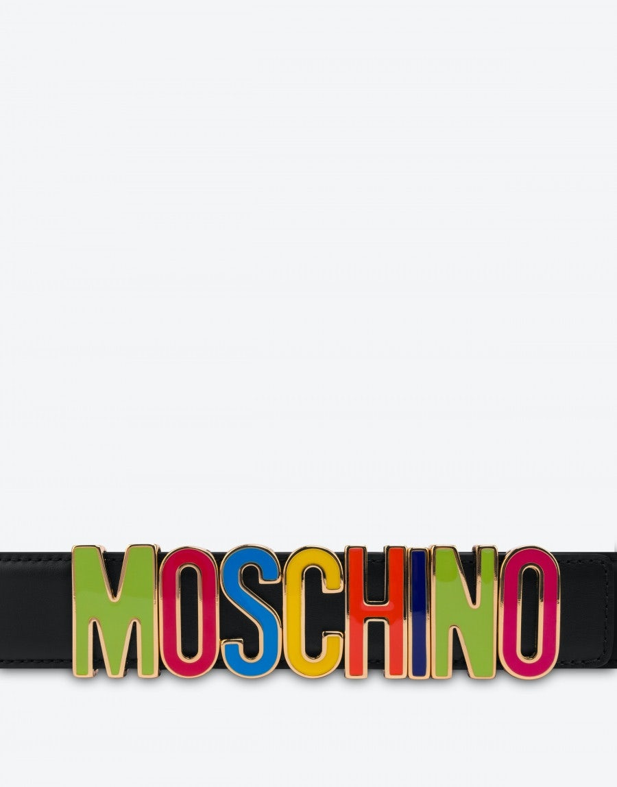 MULTICOLOR LETTERING CALFSKIN BELT - 2