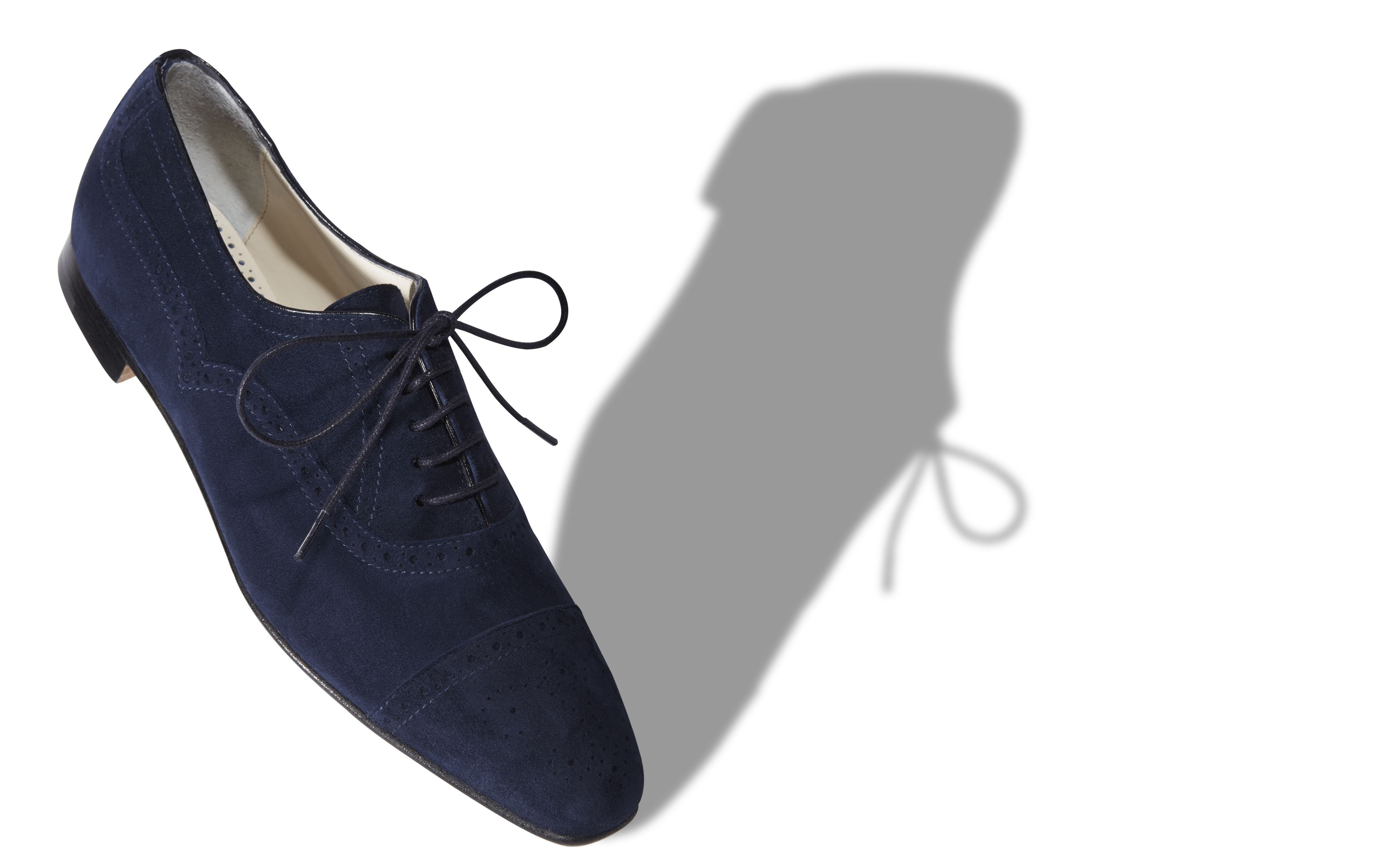 Navy Suede Lace-up Brogues - 2