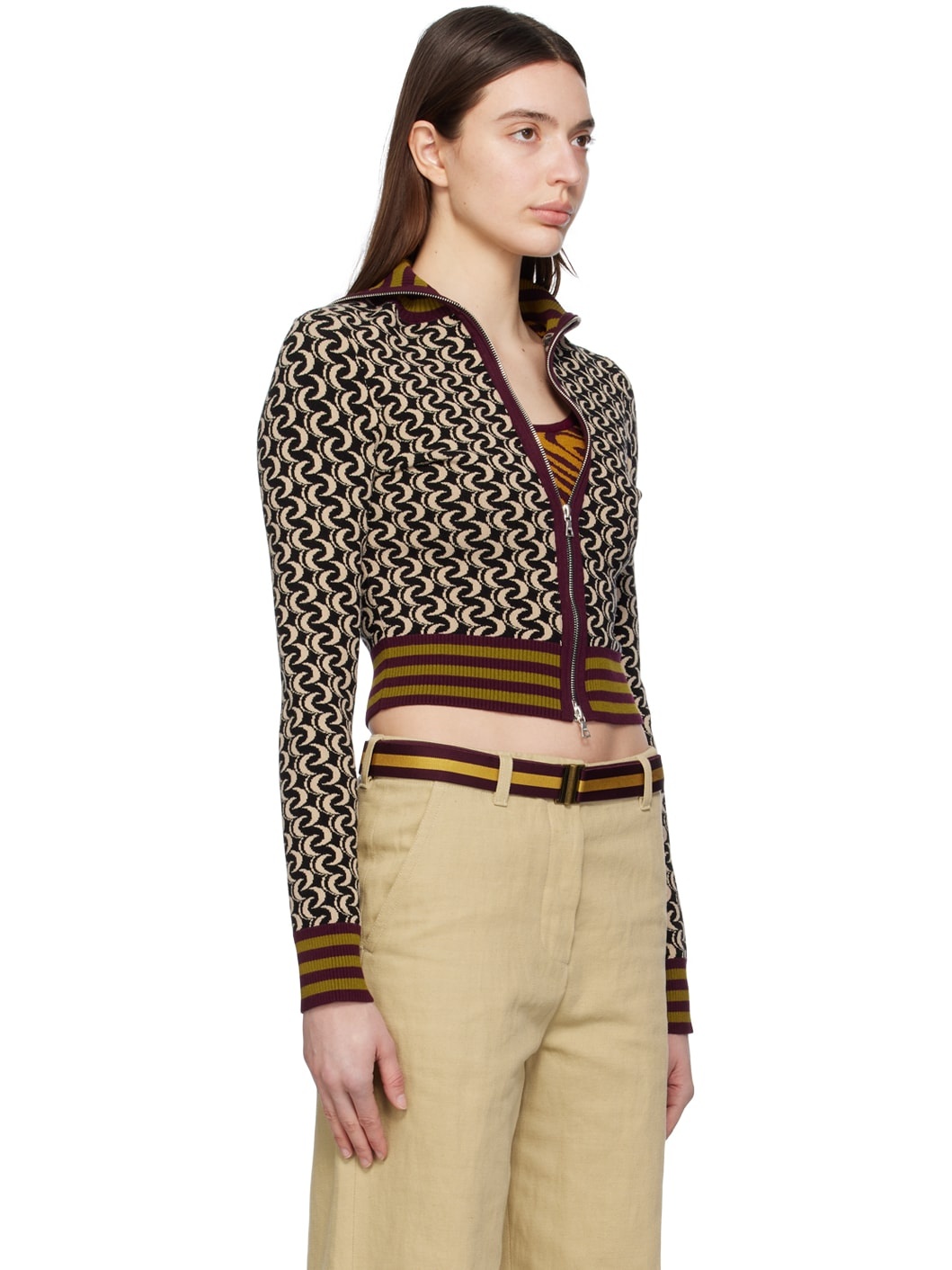 Black & Beige Jacquard Sweater - 2
