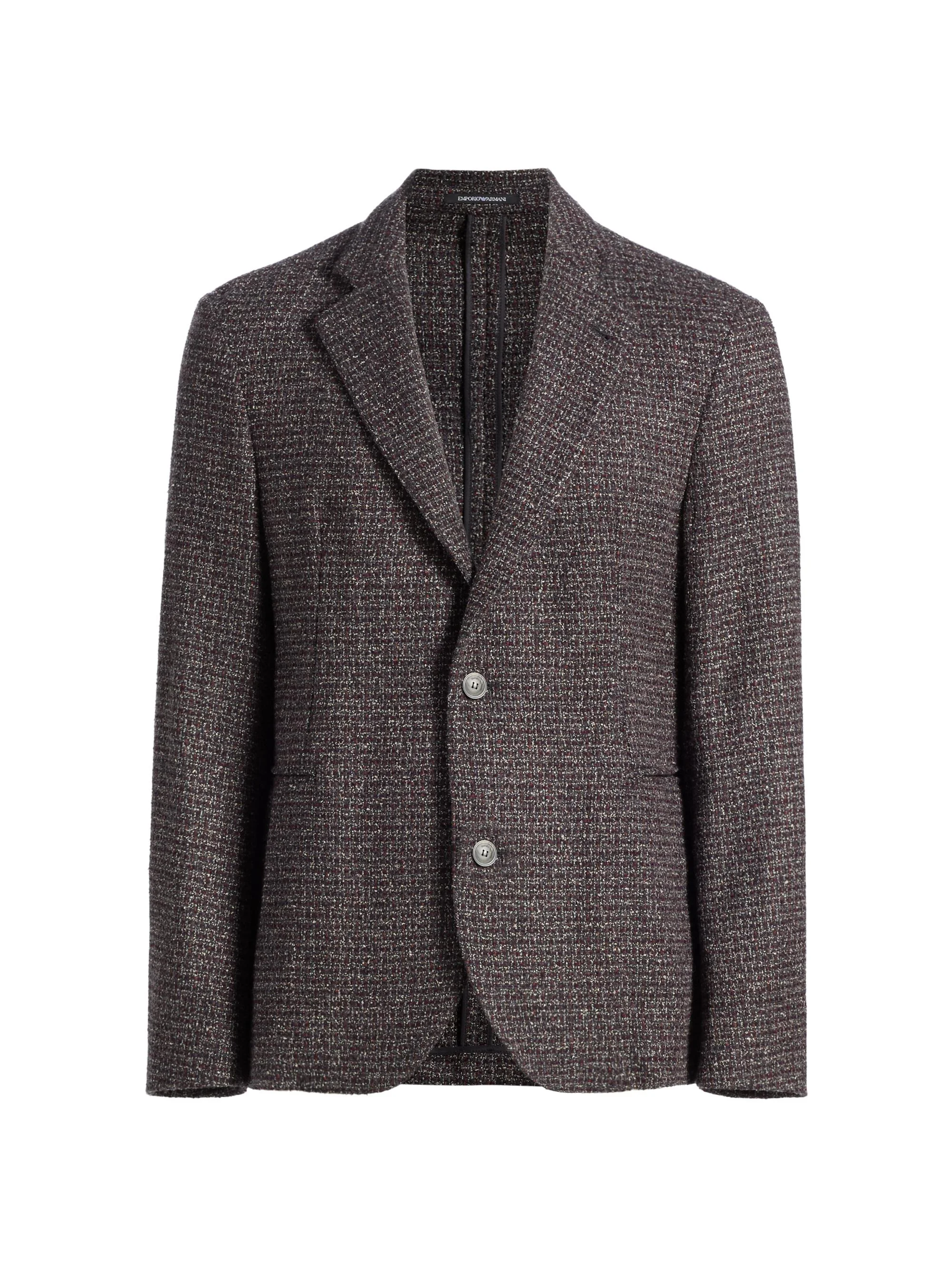 Men's Virgin Wool-Blend Bouclé Jacket - Merlot - 1