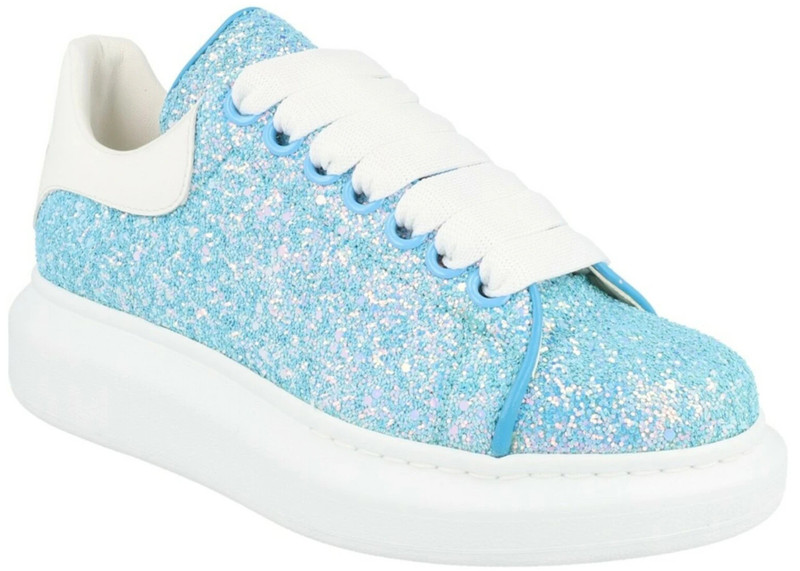 Alexander McQueen Alexander McQueen Oversized Glitter White Blue (Women's) outlook