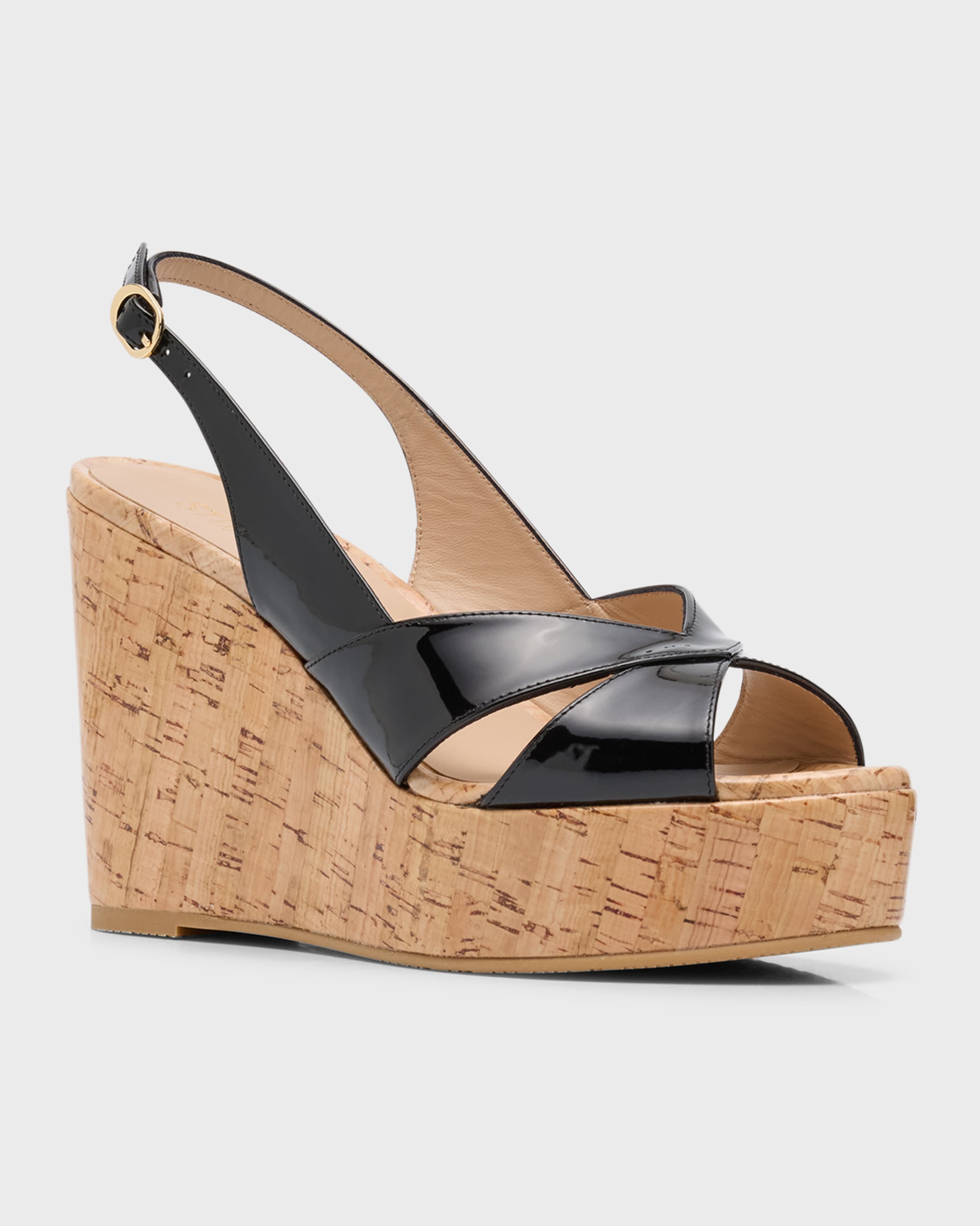 Carmen Patent Slingback Wedge Sandals - 5