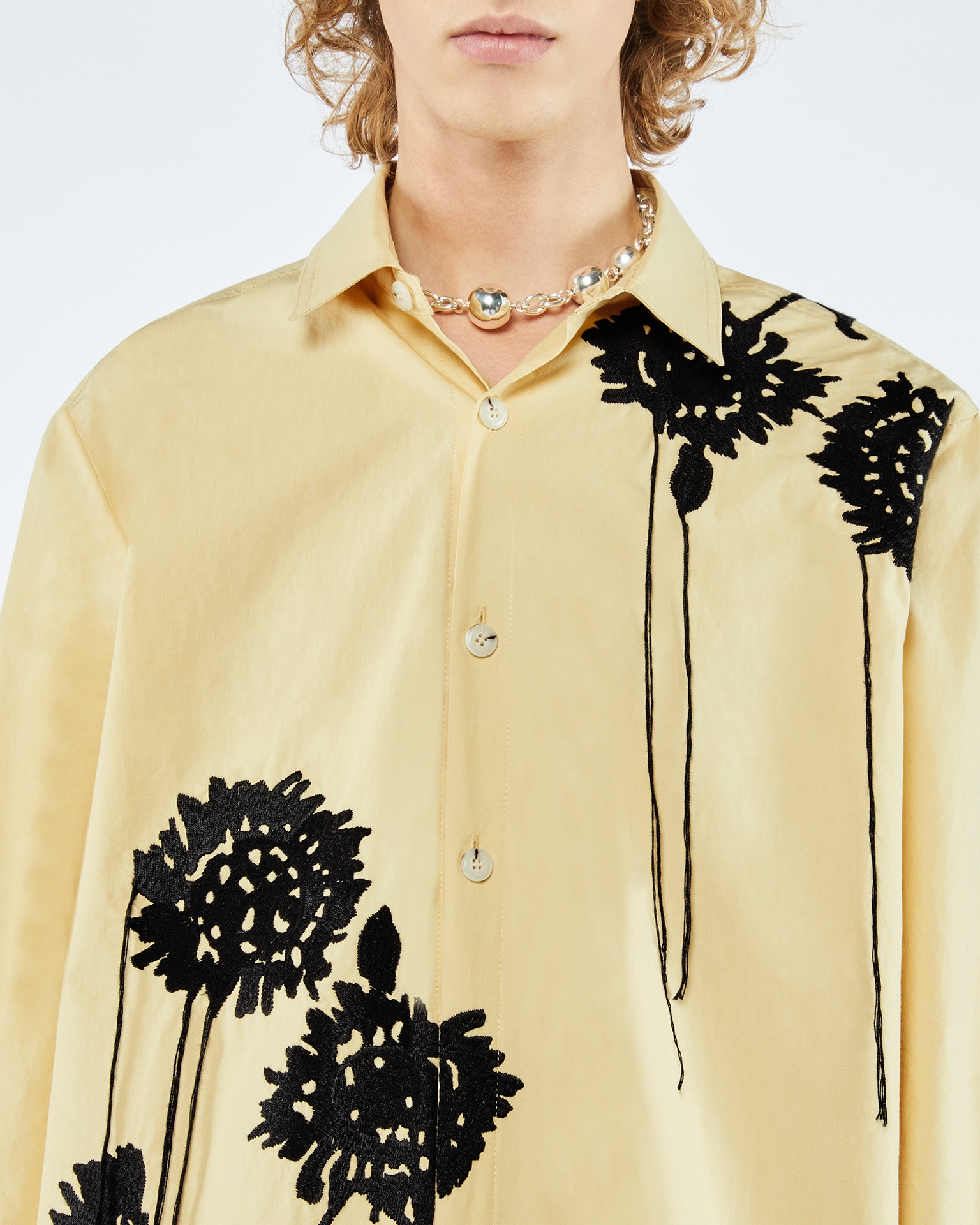 JARI - Embroidered poplin shirt - Vintage creme - 5