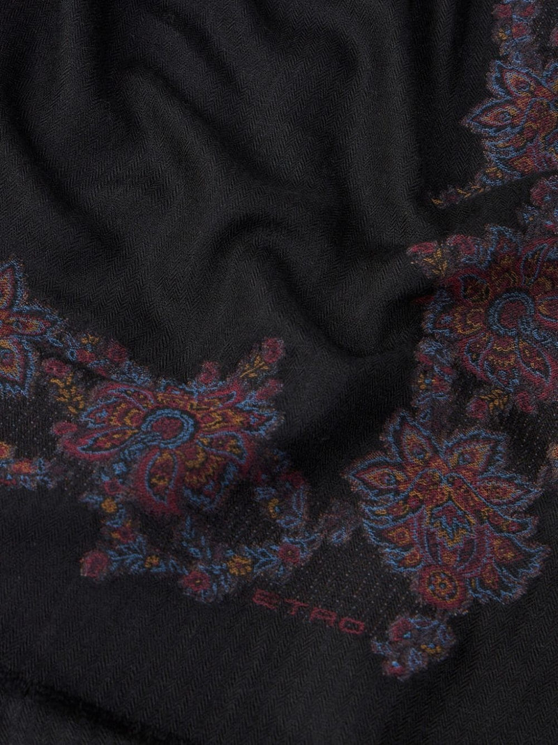 Etro jacquard paisley-print fringed scarf outlook