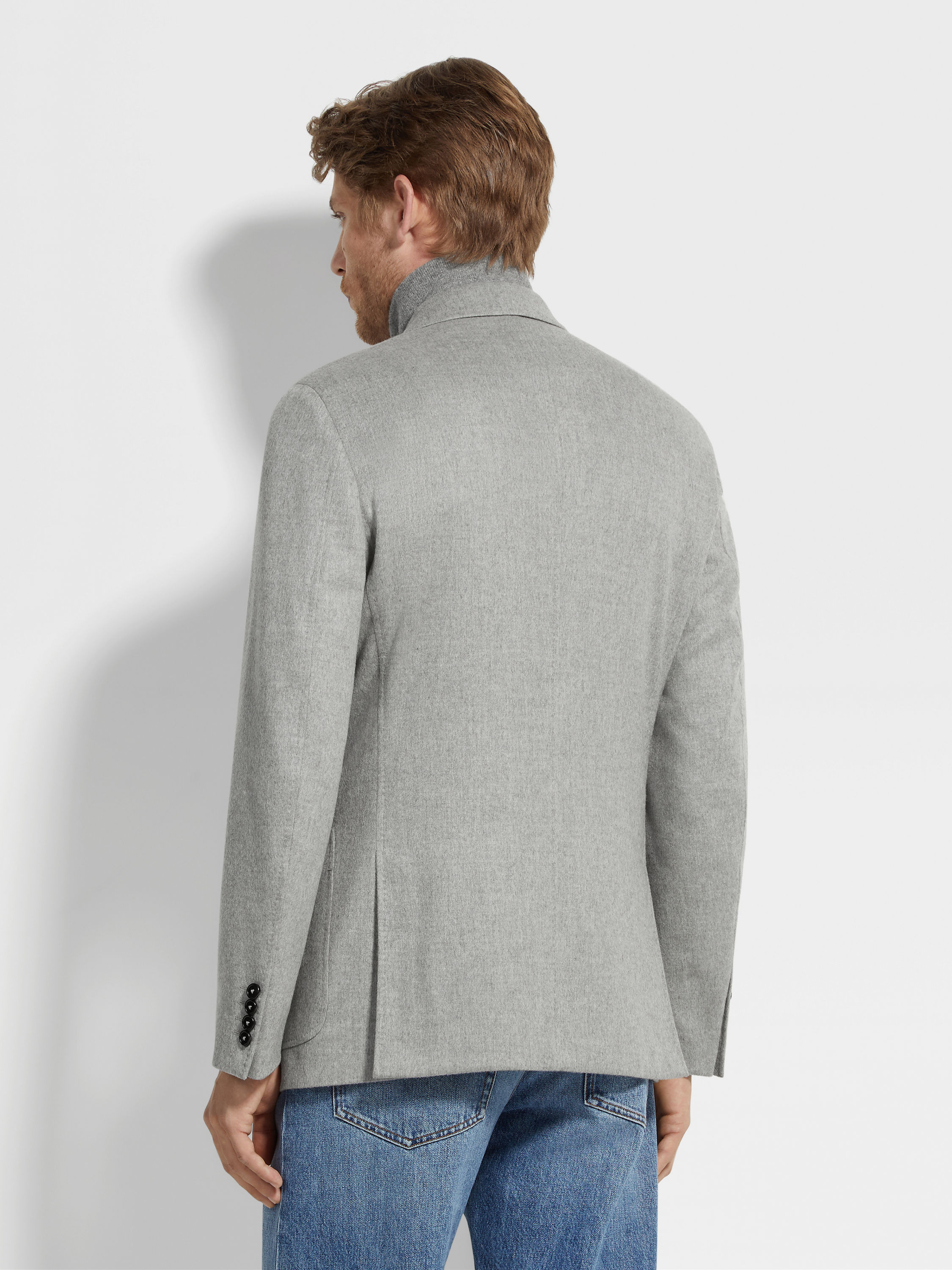GREY MÉLANGE OASI CASHMERE JACKET - 5