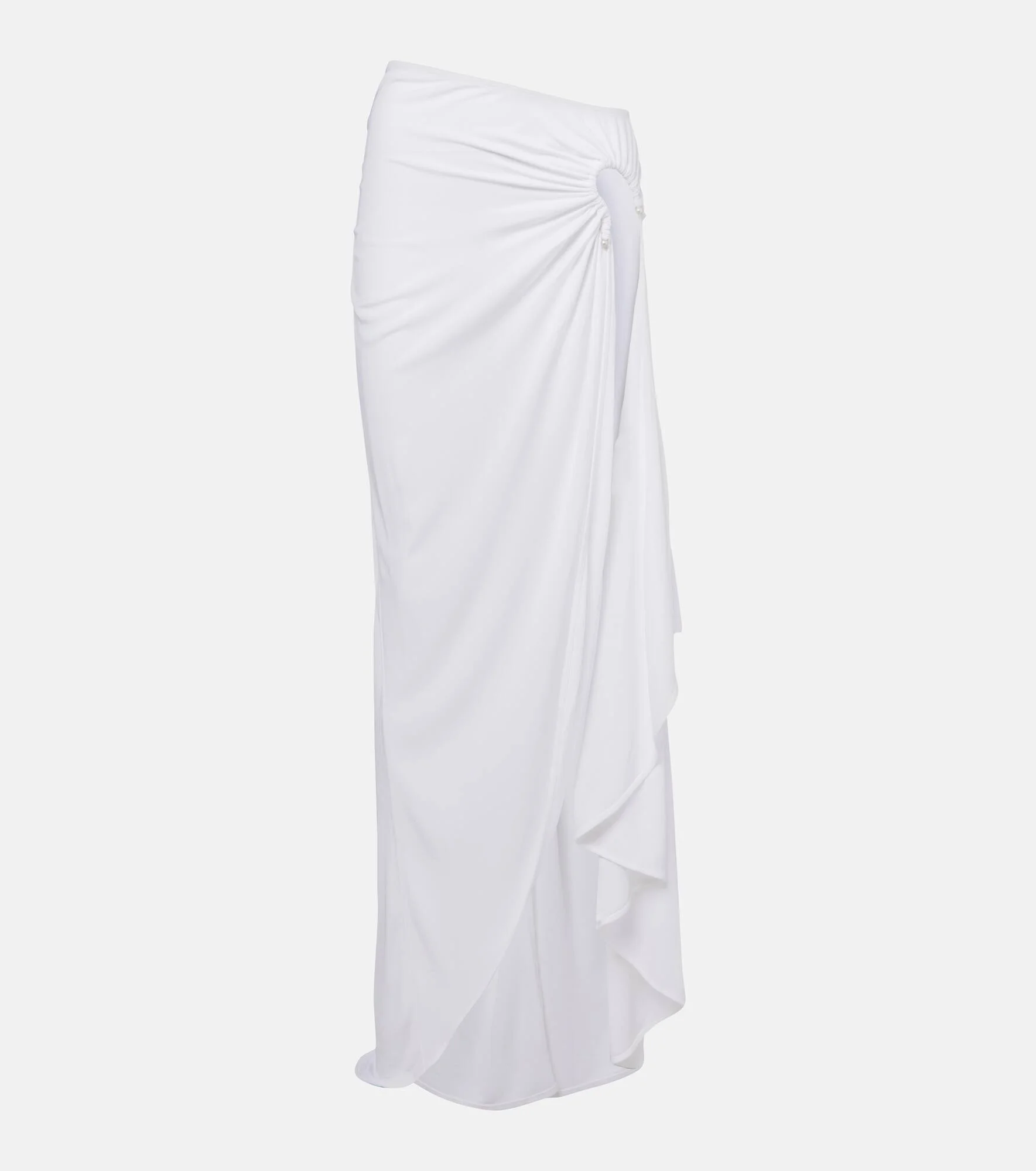 Crescent draped asymmetric midi skirt - 1