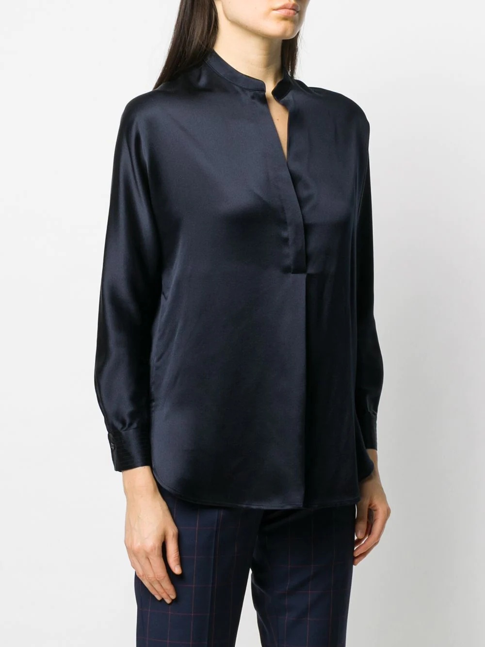long-sleeved open front blouse - 3