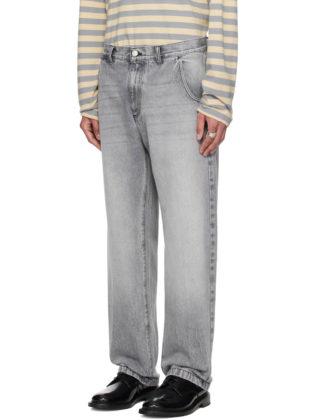 Gray Regular Jeans - 4